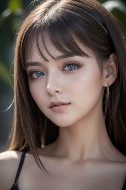 ((Masterpiece, best quality )), high resolution, 8k, cinematic light , high contrast, some values may need to be tweaked , Intense brilliance , detailed background, 1 girl, is cute , detailed eyes, Eyes sparkling, Detailed Iris , Green, stylized , open your mouth, tooth,