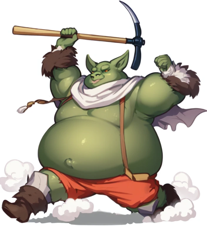 A fat sword fairy，Reveal a big belly，Lin Zicong，toon rendering，Two-dimensional style，National style，Ink wind