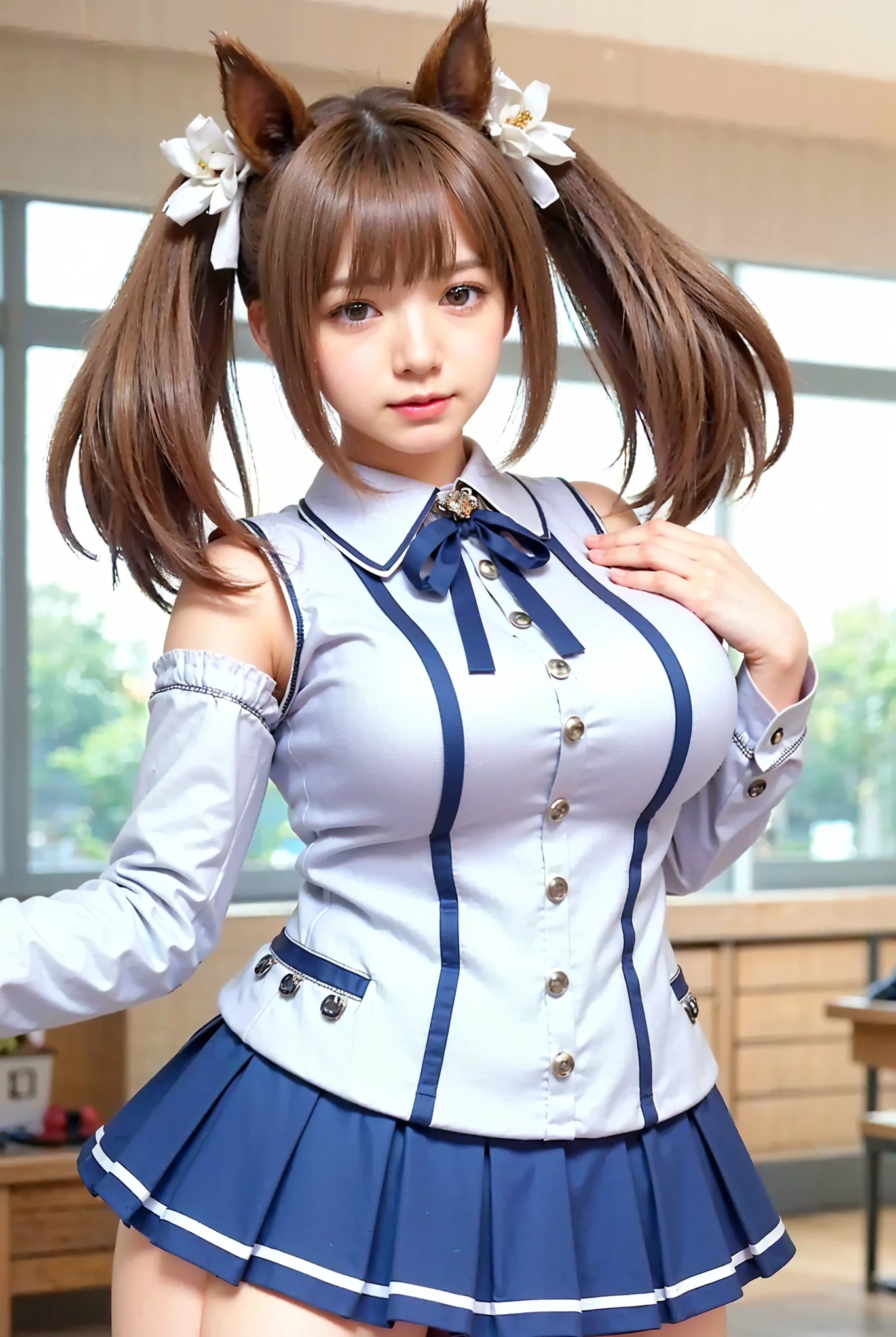 (Completely live action:1.37), (Amazingly realistic textures:1.37), (masterpiece, best quality:1.2), (8k uhd, 16k, 32k, ultra high res), amazingly realistic skin, amazingly realistic photo, superrealism, (photorealistic:1.37), (RAW photo), ultimately realistic, (ultimately realistic all details), (ultimately realistic all textures), super realistic lighting, super realistic shadow, (japanese girl:1.5), (realistic idol face), smiling, happy, super realistic face, ultimately realistic skin, ultimately realistic eyes, (mascara:1.35)ultimately realistic background, ultimately realistic detail up, (kkw-ph1:1.25), (Canon EOS R6, 85mm, 1/200s, f/5.6, ISO 1600), (tattoo), (mechanical armor:1.37), (blue eyes:1.2), (silver hair:1.3), (tareme:1.5)