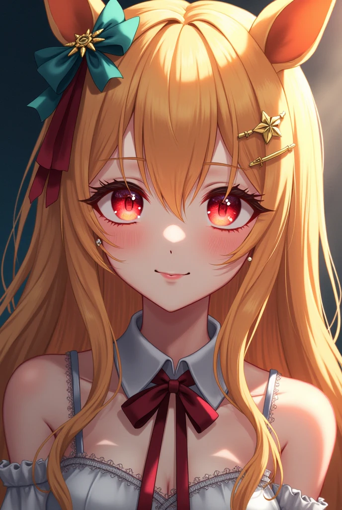 One girl、blonde、Red dress、Nipples、valley、blue eyes、Diamond Necklace、night、terrace、Ivy、Ramparts、Lighting at the back of the venue、Deep Shadow、Spotlight、Super detailed、Unbuttoned、Adult、Nipples、