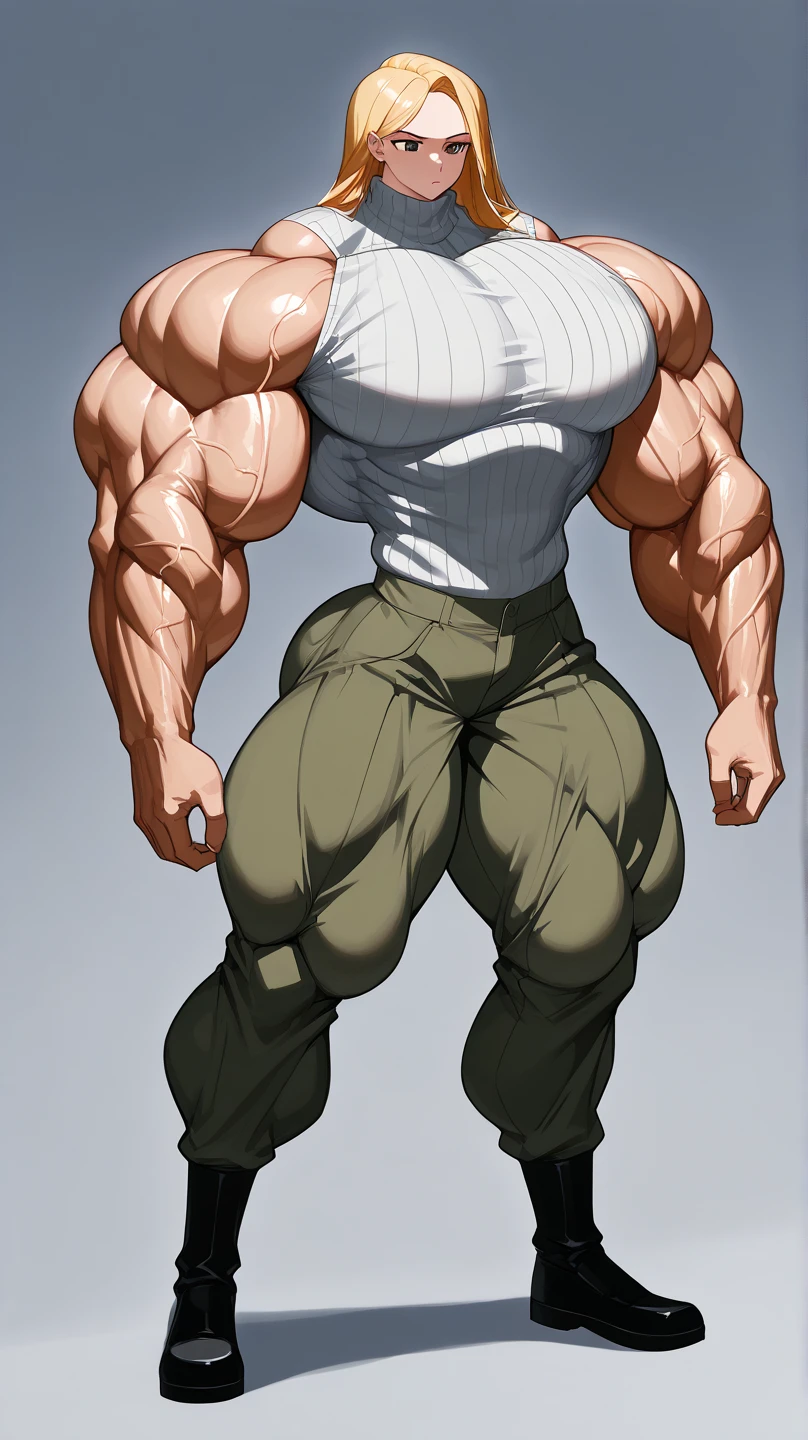 a giant muscular white haired man with big beard, with a halo, wearing a white tank top and tight white shorts, big pecs, thick thighs, muscular arms. Muscular legs, handsome face, full body character design, HD, 8k