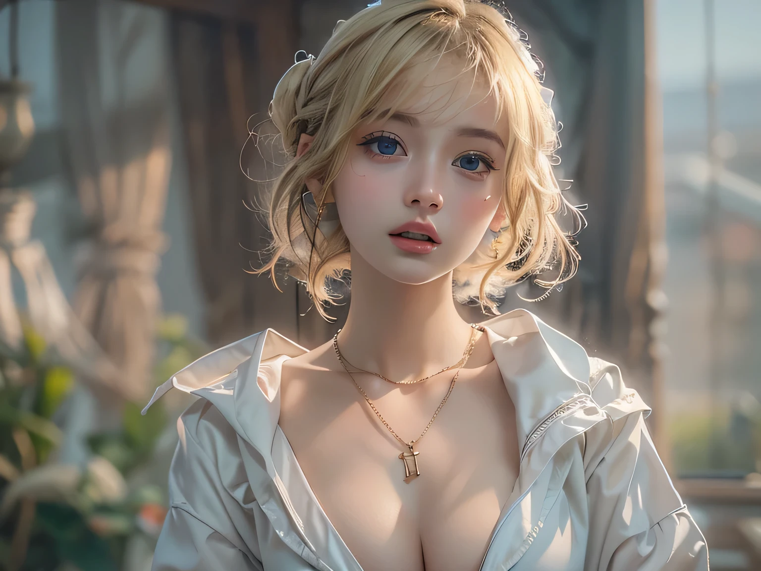 1 girl, cleavage, high detail eyes, lips, short wave white hair, photo_\(medium\), black lure nightdress, realistic, sleeping, very huge breast, solo, thighs slightly open, stuffed animals, stuffed animals, teddy bears, underwear,(masterpiece),(photoreal: 1.3), nfsw, ultra detailed, (high detail skin: 1.2), (top quality: 1.0), (ultra high definition: 1.0), light on face, official lady, earing, necklace, flowers on hair, korean idol, shy, shy look, lingerie, pantyhose