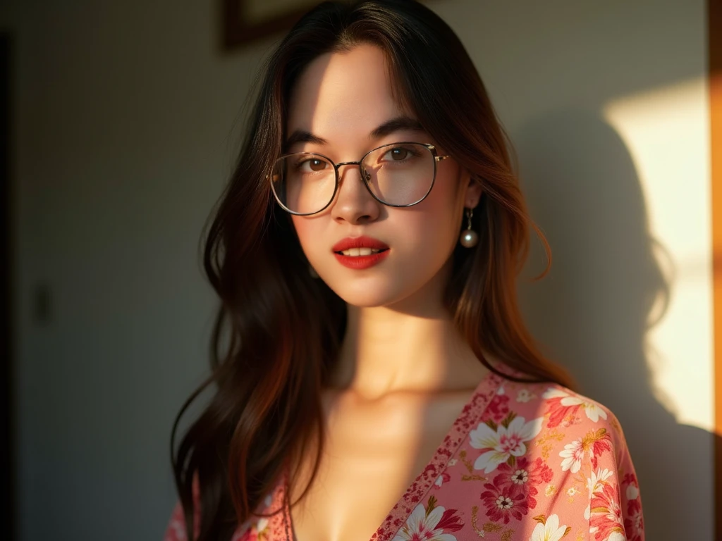 professional portrait,goth girl,velma from scooby-doo,a girl wearing eye glasses and an orange top,gorgeous figure,interesting shapes,hyper realistic,ultra detailed photograph,wearing an off shoulder slim sweter,detailed gorgeous face,natural body posture,freckles,goth style mood,dark eye makeup, 
(quality{[intricate_insane_exponential_details_8k_resolution_volumetric_lighting_depth_of_field_FullFrame_36x24mm_Nikon_D850_sensor_grain_texture]}),
(composition{[.707_trigonometric_discretization_scalar*1.618033988749895âlighting_angle_quantization_color_reflection_modeling_aesthetic_spacing_principles*scene_structure]}),