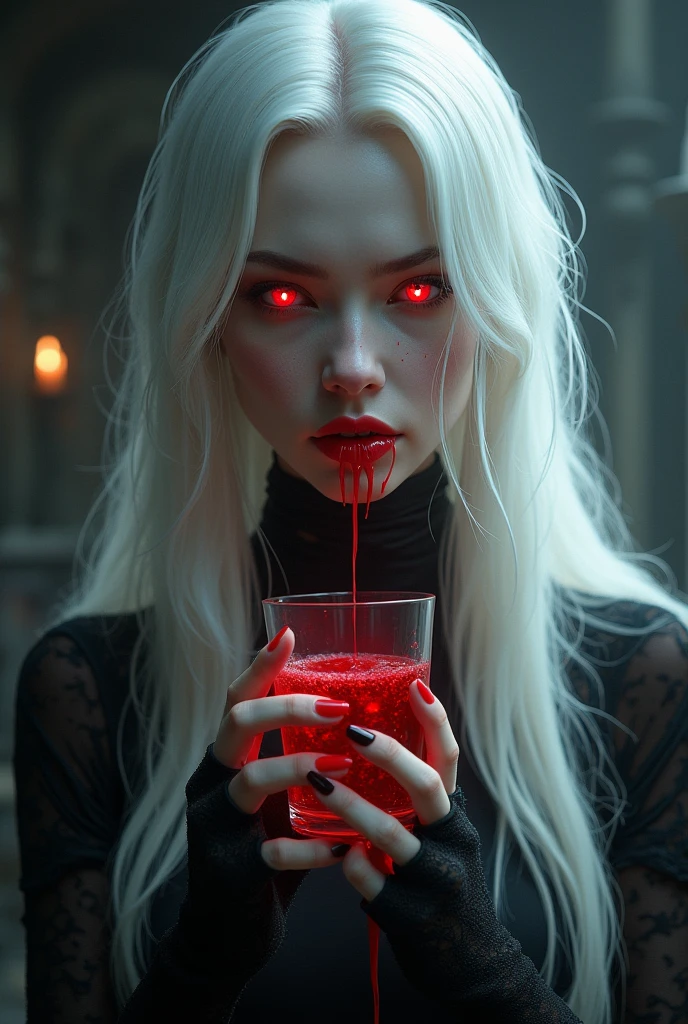 Ghost with sunglasses drooling wine into a glass