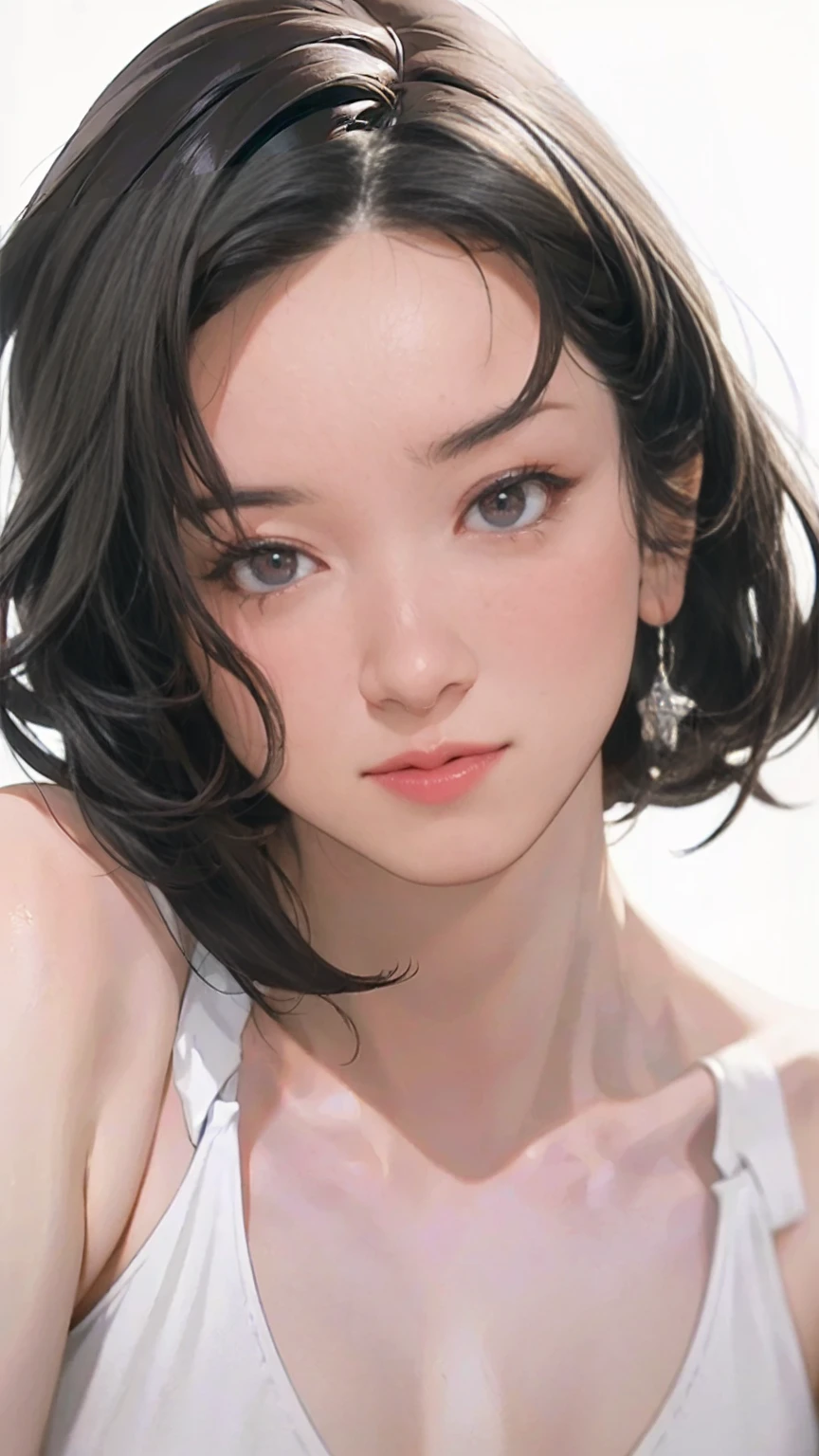 (Top quality masterpiece:1.2) Delicate illustrations, Very detailed, /Beautiful Japanese Woman、1 person,Very cute and slim、Excellent style 、((8K images、super high quality))、Very delicate face, Beautiful forehead、Bright red lipstick,(((((short hair、Light brown hair、Blonde hair))))),very cute、Kind eyes,((((lingerie、Lying on your back in bed))))、starry skies、Tokyo night view