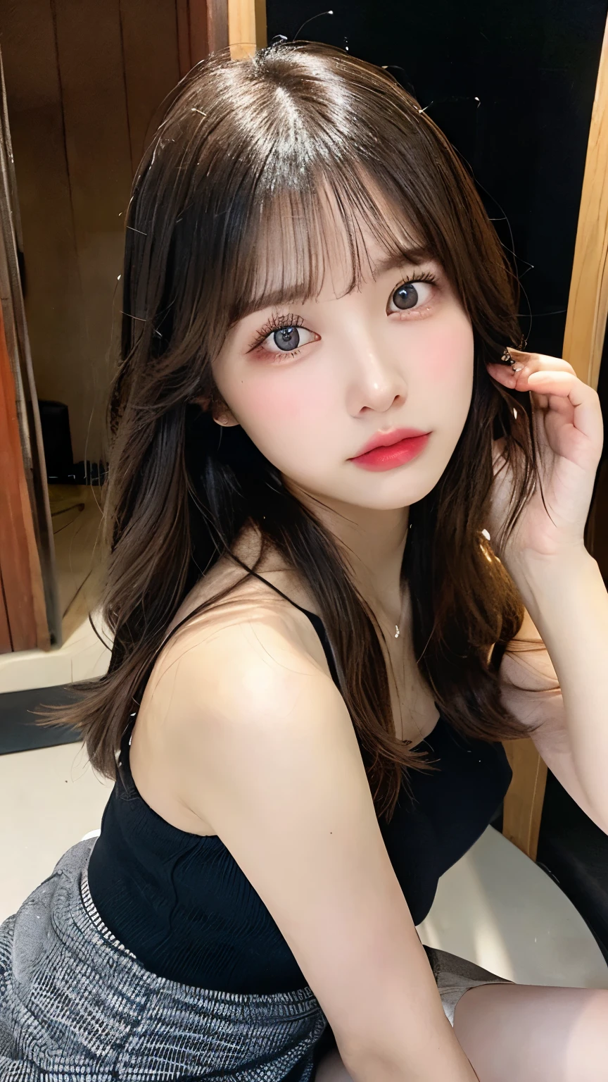 Tabletop, highest quality, shape, Very detailed, finely, High resolution, 8k wallpaper, 完璧なダイナミックな構shape, Beautiful and detailed, Tokyo Trends Winter Dress Fashion,Straight hair, Small breasts, Natural color lip, Random sexy poses,Cute Smile,20-year-old girl、Beautiful and elaborate face、Perfect and beautiful face,Big eyes、Beautifully detailed face、Perfect and beautiful double eyelids、Blur the background、Perfect and beautiful face、Feminine poses、Blur the background、Slim face and figure、Blur the background,Actual photo