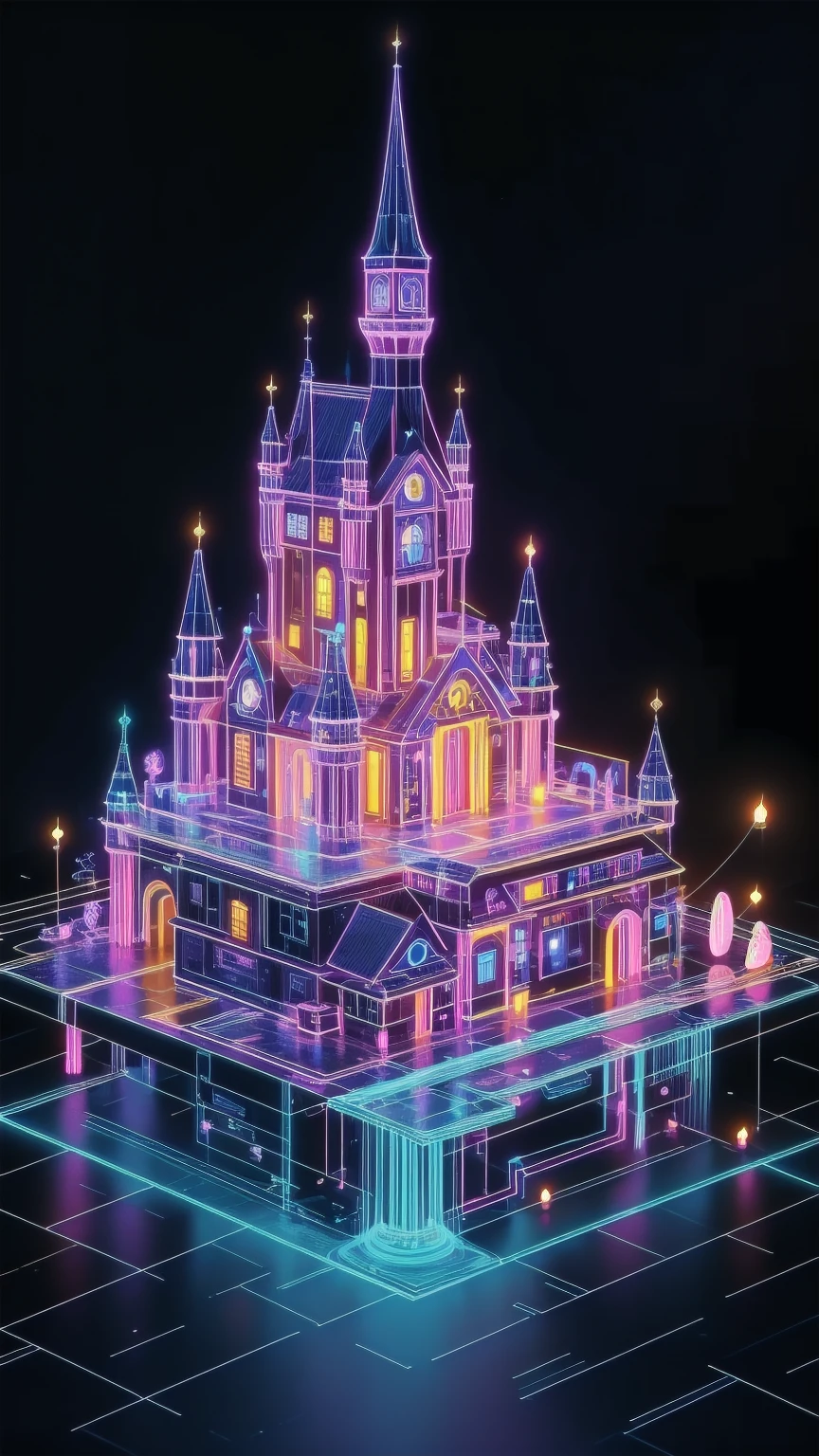 <lora:NESVoxelStyleXL:1.3> NESVoxelStyle a futuristic European cathedral with light-based holographic frescoes, voxel, sci-fi, (retro game:0.5), (video game:0.5), 3D shape, 3D style