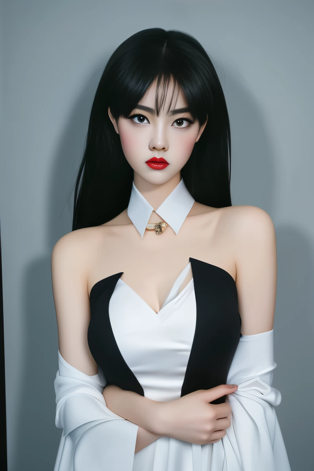 best quality, tmasterpiece,Ultra-high resolution,Clear face,(Reality:1.4),ferpect lighting,(upper body photo), (photorealistic:1.50), anime wallpaper, Guviz style artwork, cover-up fantasy up to magic , by Yang J, Guviz, beautiful artwork illustration, beautiful digital artwork, beautiful digital illustration, Li Song, beautiful anime portrait, art style in Beauvot, black nightgown, see-through, yinziping,1girl, anklet, dress, black hair, sitting, Chinese dress,