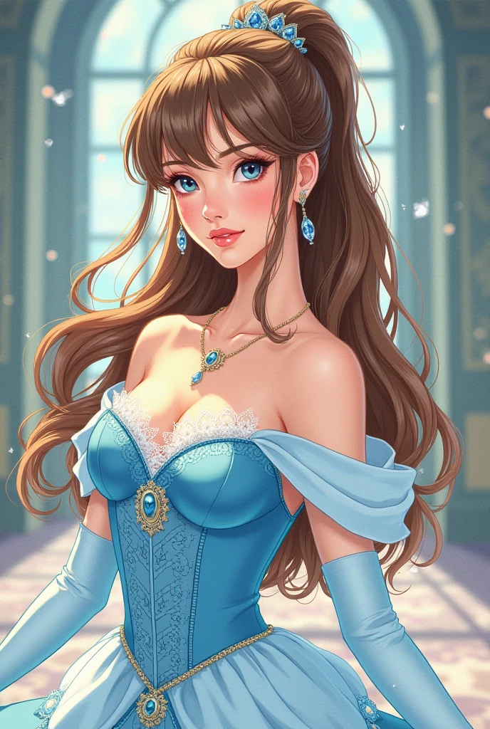 frontal, view, 1girl, solo, <lora:Princess_Belle:1>, Princess Belle, (brown hair in an updo), brown eyes, smile,(blue dress), (white apron), (at forest:1.3), sunset, <lora:LowRA:0.4> , huge breasts, 18yo <lora:add_detail:0.6> <lora:more_details:0.6> ((extremely detailed background:1.3)), (((hyperdetailed:1.3))), ((32k, RAW, best quality:1.3, ultra high res:1.4)), (absurdres, intricate, photorealistic, masterpiece, ultra-detailed:1.3), <lora:depth_of_field_slider_v1:8>