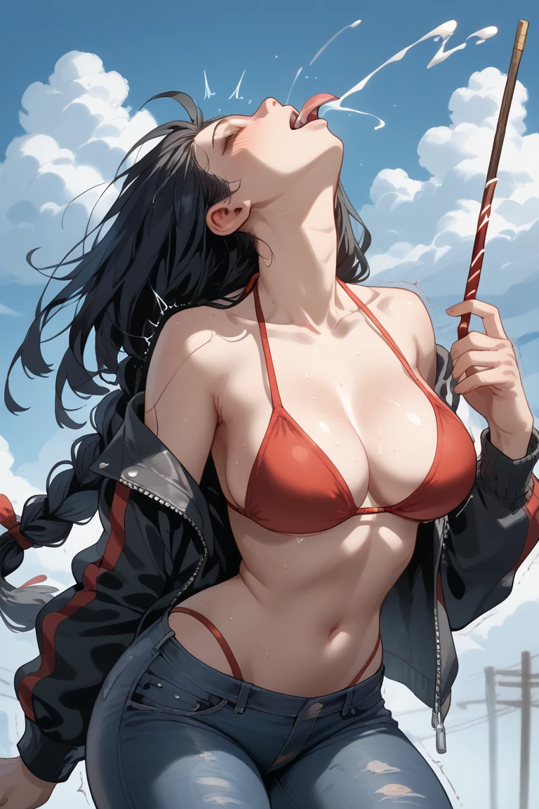 1girll，Huge breasts，， 独奏， hair adornments， She's wet， ，Take aphrodisiacs，Lewd expression， NOWAI， Skysky，the night， brunette color hair，Traffic police，Pornographic exposure，Dark blue police uniform，White police cap， She has long flowing hair， exposed bare shoulders， standing on your feet，Urban tools，Command the vehicle，Bigchest， wetclothes， From the front side， hair straight， mostly cloudy sky， Wet hair （（（tmasterpiece），（Very detailed CG unity 8K wallpaper），best qualtiy，，独奏，1girll，cinmatic lighting，detailed back ground，beatiful detailed eyes，Bright pupils，（Very fine and beautiful），（Beautiful and detailed eye description），ultra - detailed，tmasterpiece，）），facing at camera，Leakage out of the breast，Expose the lower body，，leering，Protruding underparts，Camel toes，cleavage，absurderes，A high resolution，ultra - detailed），she is soaking wet，1girll，独奏，mature，（Very long hair，brunette color hair），cleavage，nakeness，Obscenity，legs are open，Emotive expressions，Open-mouthed，Pussy bulge，with no underpants，Expose the genitals，Camel toes，Protruding ，extremely large bosom，Raised sexy，Colorful，Most detailed，exteriors，fully body photo，The face is well lit