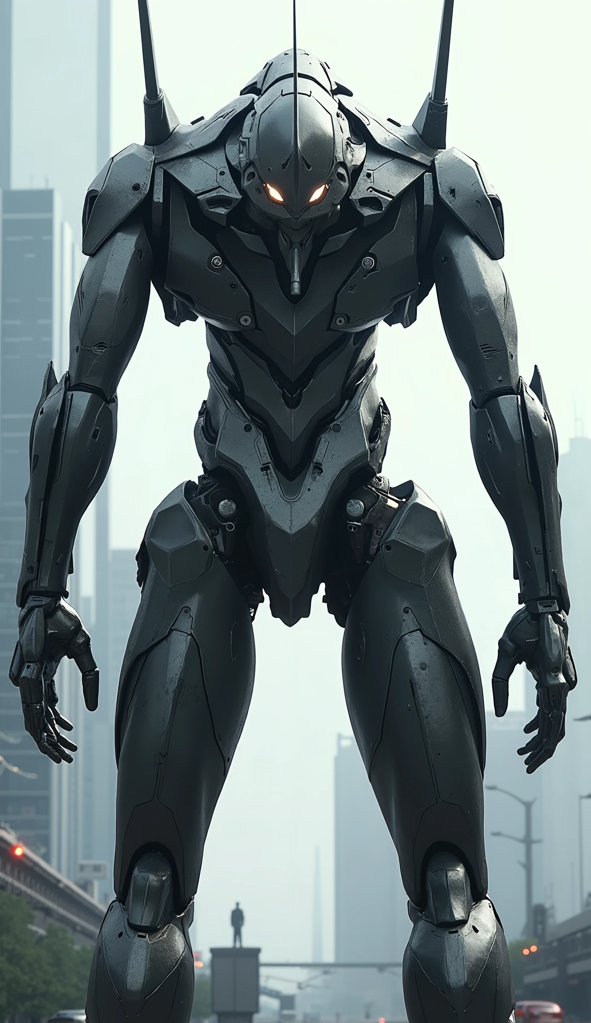 head out of frame、7-EVA 01 Gloss Surface Finish 、Slim fit、huge、Hunchback、Masterpiece、 best quality 、Buildings、 best quality 、 best image quality 、 Depth of Subject 、