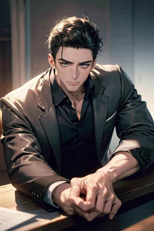 Tall thin young man with a handsome face with perfect pale features, he has a cigarette in his mouth,long black hair,ponytail, yellow eyes, beautiful black eyebrows, vampire, a thoughtful expression appears on his face, Wearing a pure white shirt and black cloak, high resolution,8K,Cigarette,cigarettes,cigarette smoke