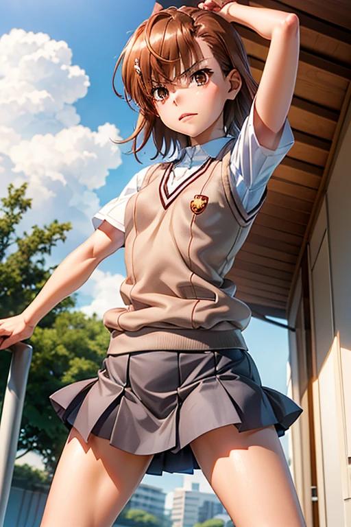 masterpiece, Highest quality, Official Art, 8k wallpaper, Very detailed, shape, A small, cute one, Brown Hair, Wide Hips, Big Ass, Round ass, Wearing high heels, Tight pencil skirt, Sailor Top,  Are standing, From the side, From below, surprised.underwear