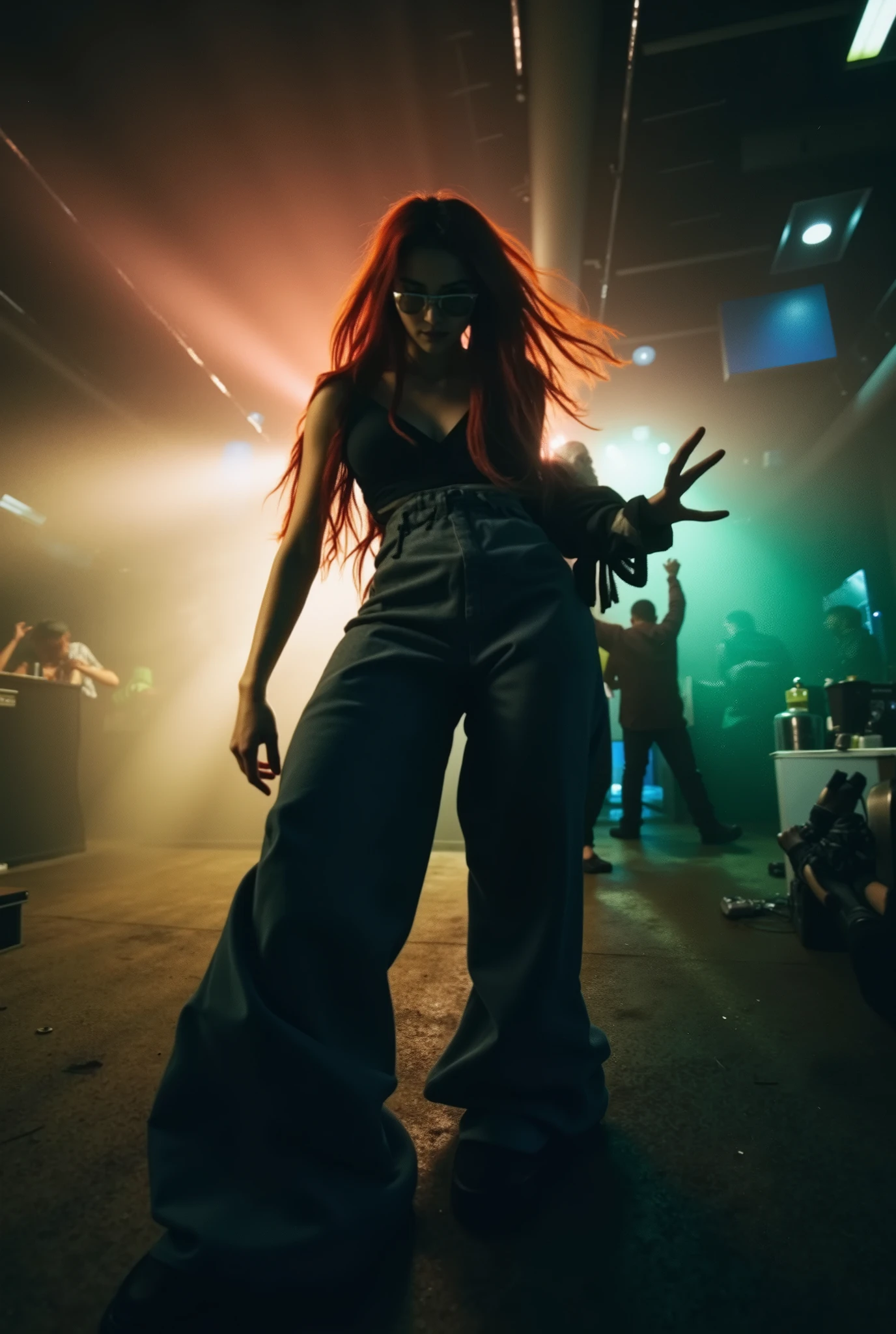 Fisheye Lens, club, Modest, HIPHOP, Wide-leg trousers, dance, Larger clothes, Waistline、Young