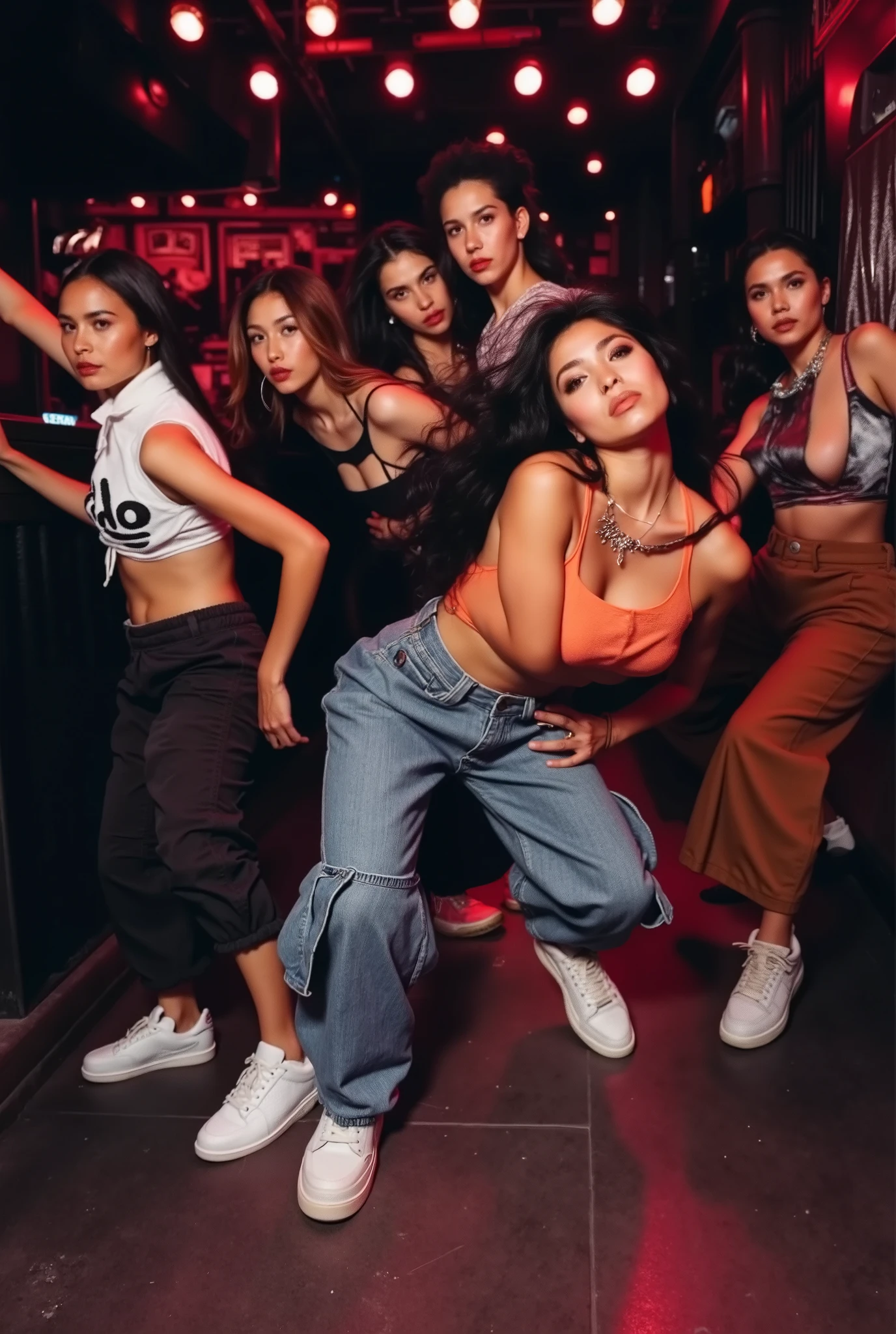 club, Modest, HIPHOP, Wide-leg trousers, dance, Larger clothes, Waistline、Young