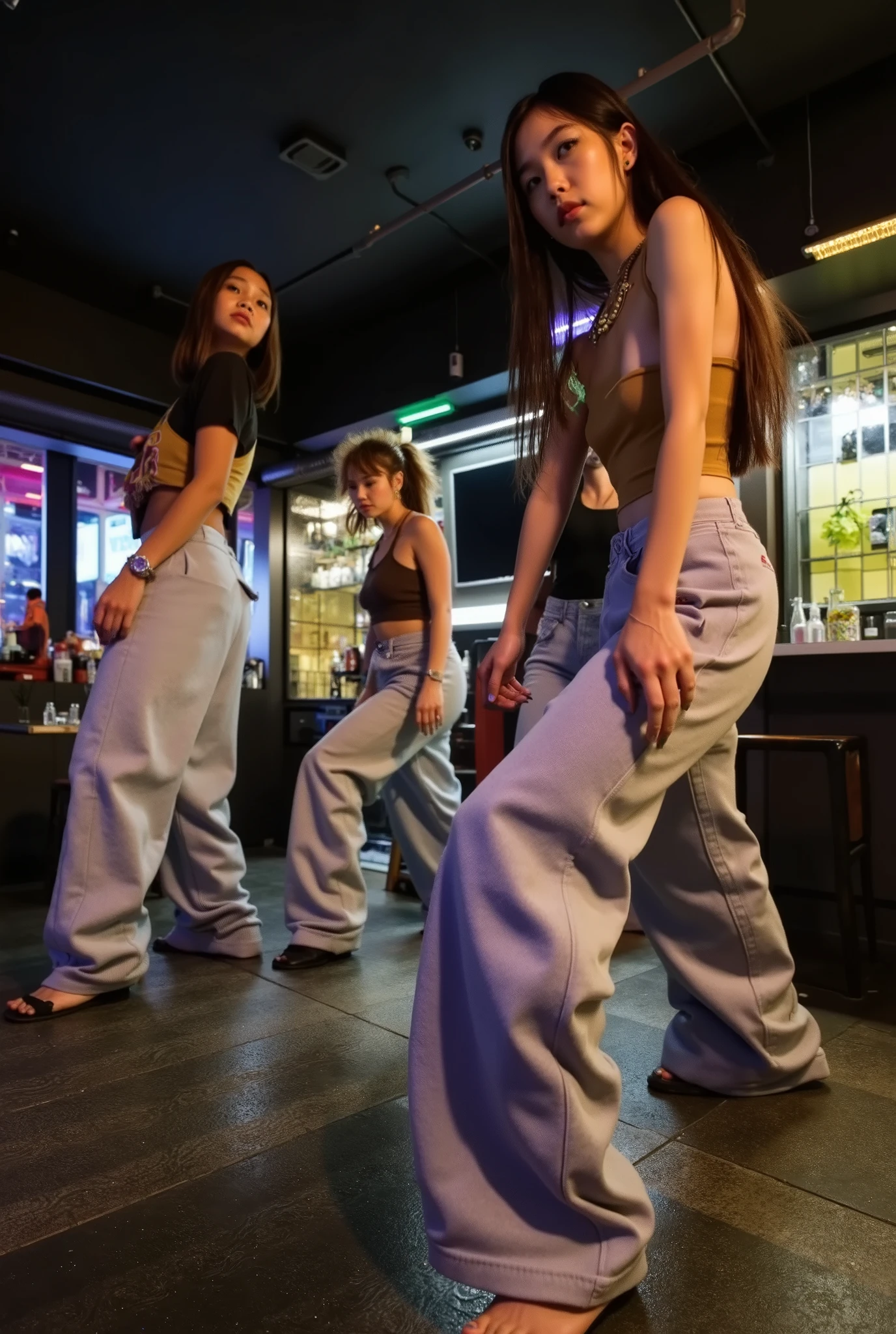 club, Modest, HIPHOP, Wide-leg trousers, dance, Larger clothes, Waistline、Young