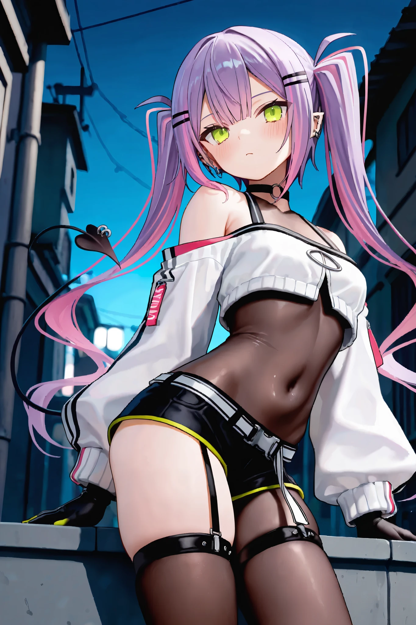expensive body, expensive, Long legs, mature female, mature, Adult, It is_tensura_picture, One girl, blue eyes, Pink Hair, Ahoge, Long Hair, Twin tails, belly button, null, Knee socks, alone, cloud, black panties, underwear, panties, Striped, Long sleeve, Outdoor, Day, blue null, chest, View your viewers, very Long Hair, , Asymmetrical legwear, , Mouth closed, rimuru tempest, abdomen, bangs, 1girl, 独奏, Ass, anus, looking back, multicolored hair, white background, spread anus, looking at viewer, simple background, white hair, pussy, spread Ass, stick out Ass, black tights, grab Ass, Spread Ass, grab Ass with hands,  