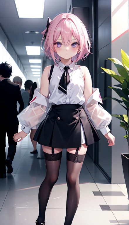 Masterpiece, top quality, best quality, official art, beautiful and aesthetic, anime, 1girl,extremely detailed, colorful, more detailed ((ultra-detailed)), (highly detailed CG illustration),Best Quality, High resolution, Unity 8k Wallpaper, (Illustration:0.8), (Beautiful detailed eyes:1.6), extra detailed face, Perfect Lighting, extremely details CG, (Perfect hands, Perfect Anatomy),street,shops,evening,neonlight,short pink hair, buttons, blue eyes,white shirt,wet shirt,showing bra, black skirt, high-waist skirt, black stockings, in middle, upskirt,panties,from behind, bend over.