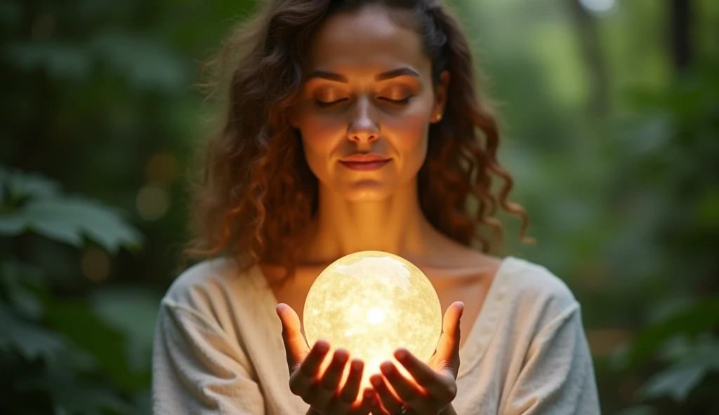Hyperrealistic art ((Full-Body Shot)), Very beautiful woman in a park, highly detailed., realistic, <lora:Noshi:1>, Trapped souls in glowing orbs . Extremely high-resolution details, photographic, realism pushed to extreme, fine texture, incredibly lifelike