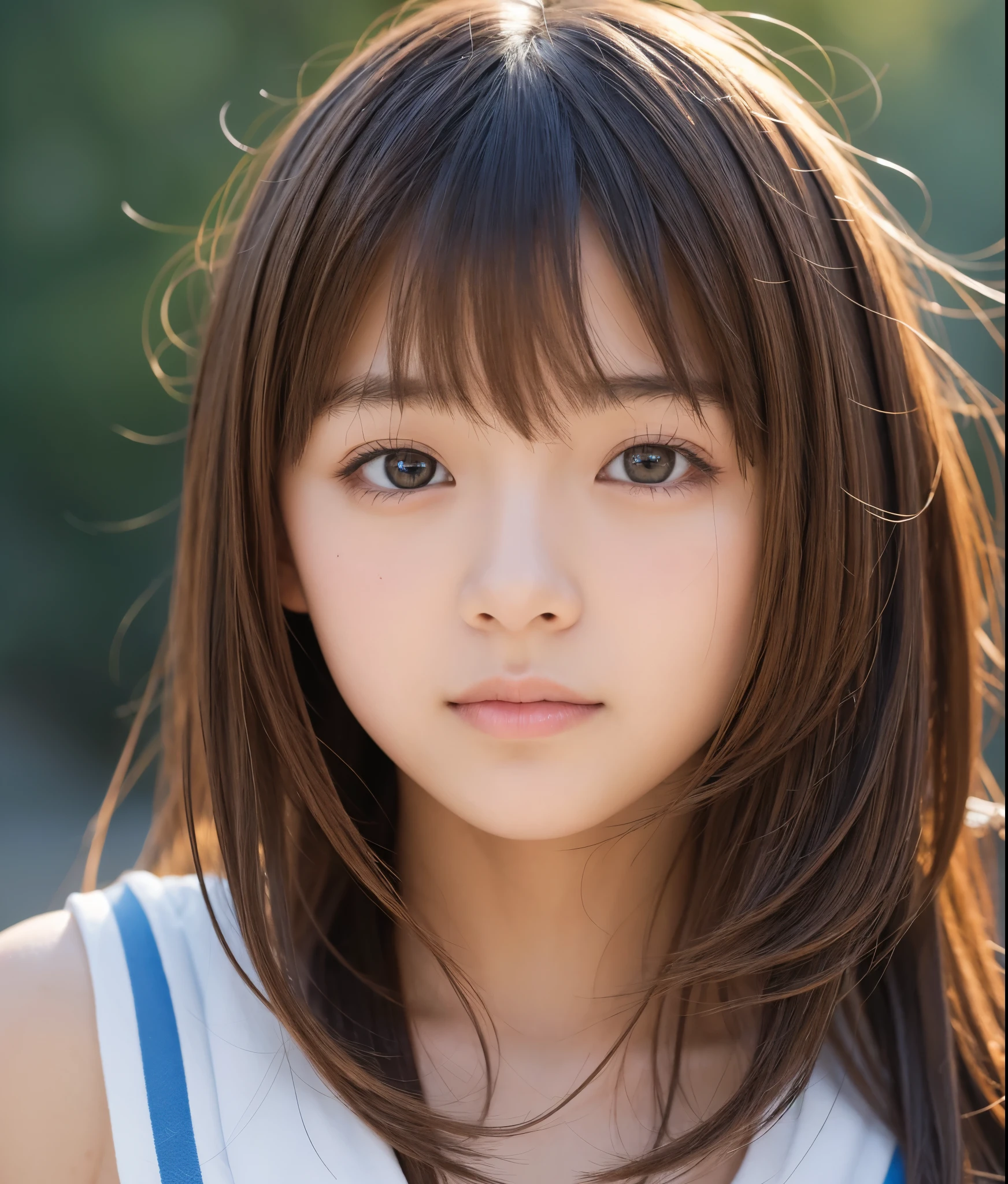 one girl, high resolution, masterpiece, anatomically correct, number々Awards, 最 High Quality , high resolutionモデル, high detail, High Quality , retina, very detailed, Textured Skin, , brown hair, Front hair, long hair, side blades , Thready hairstyle/hair, Expressive hair, Female 、Japan 'The best idol、((( sleeveless Santa Claus costume))), Big Christmas Tree, illumination