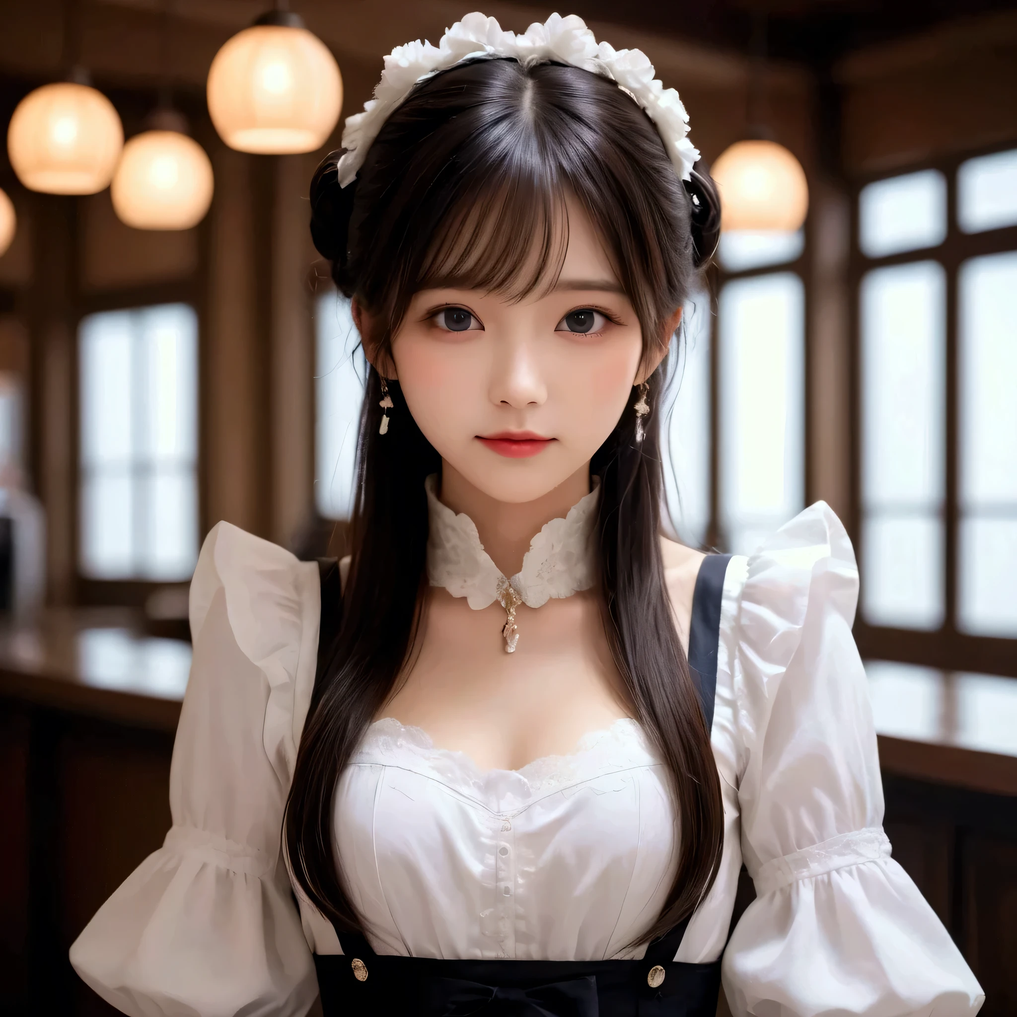 8k, ultra high definition ,   best quality , Masterpiece,rule of thirds,golden ratio, Surreal,photograph,  one woman,(  girl :1.3), cute, cute face, Beautiful eyes in every detail, Details, Mature Woman , princess,full body,smile, black hair,drill hair,ID photo,future, Brutal Cyberpunk Woman, luxurious and beautiful ,Cafe counter  ,(( Rococo Style Maid Clothes :1.5)),  white apron ,Knee-length boots, Luxurious Decor,(BDSM Femdom),(Cute  girl ),(Upper class woman:1.5), Expression of Despair , dark atmospheric lighting , delicate detail,   Detailed face,anger,  charming eyes,(portrait photograph:1.4),  fantasy art  ,(  beautiful faces:1.4),beautiful and charming eyes 、  beautiful eyes,Silver Remaining,(  thin waist:1.4)、( Beautiful :1.4),  pink lips, profile,(((  ideal body shape))),Small bust, A Cup :2,、 portrait:2、  Complete anatomy 、Vivid Details、  Details, thin lips,Perfect with beautiful faces ,完璧で cute face,   Meticulous Skin  ,  Perfect Limbs 、  thin waist,  Surreal,Light and Dark,  fashion magazine cover,spotlight