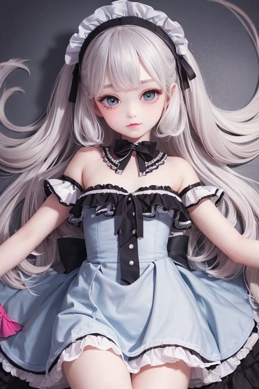 (highest quality, masterpiece), One Girl, Twin tails、stop temporarily, particle, Wind, flower, Upper Body, Simple Background, View audience, , milky way,smile、Turquoise Eyes、(Silver long hair)、cute、Twin tailsWind、Crescent Moon