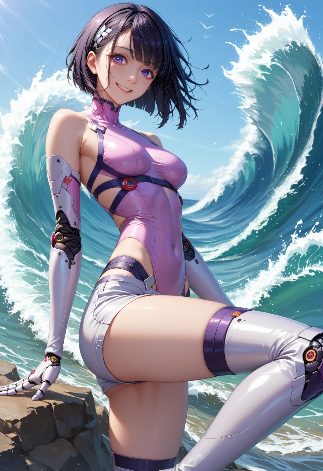Alberto Savinio, Horacio Altuna, Edd Cartier, Karel Teige, Harry Clarke, Surrealism, mysterious, strange, bizarre, fantasy, Sci-fi, Japanese anime, a world straight out of an encyclopedia, the sun shining on the ocean floor, a beautiful girl in a miniskirt diving into minerals, perfect voluminous body, detailed masterpiece 