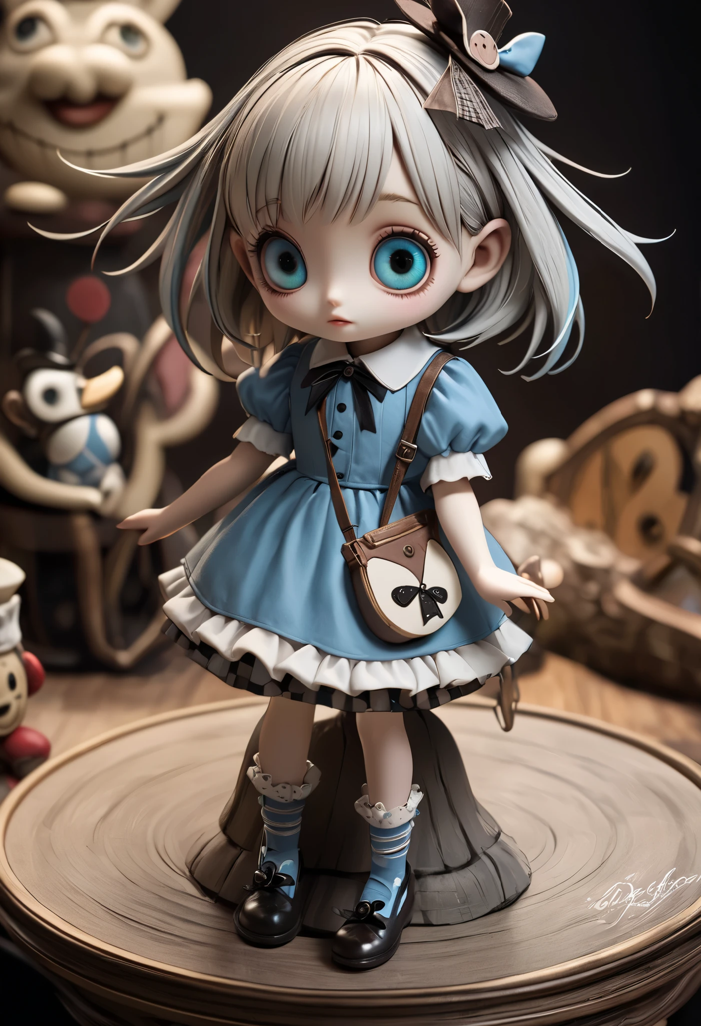 (Masterpiece), (Excellent), (Ultra Detailed), (Full Body: 1.2), (Solitary), Gray Theme, Rat Magician, Cute, Open Mouth, Headphones, Rat Fur Texture, Popmart Blind Box, Clay Texture, Stepping on Earth, Black and White Background, Natural Light, Best Quality, Ultra Detail, 3D Art, C4D, OC Renderer, 3D Rendering, 8K