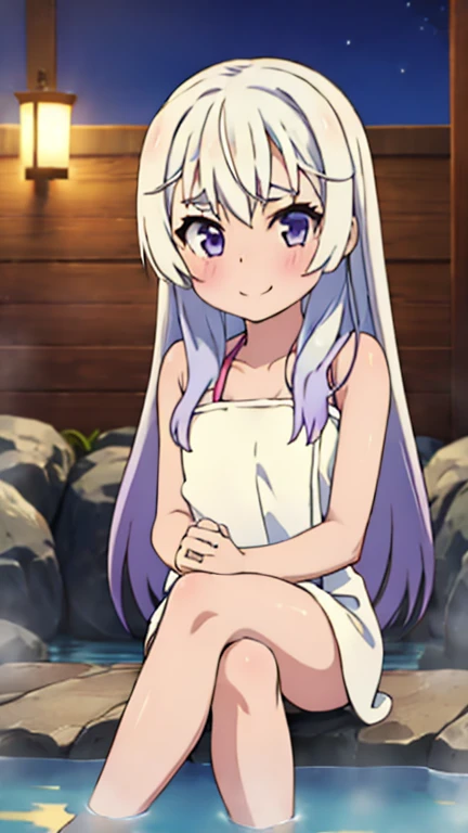 Photo session、Hot body、Blushing、Micro Bikini、There are cameramen around、Full Body、Small breasts、Light purple white hair
