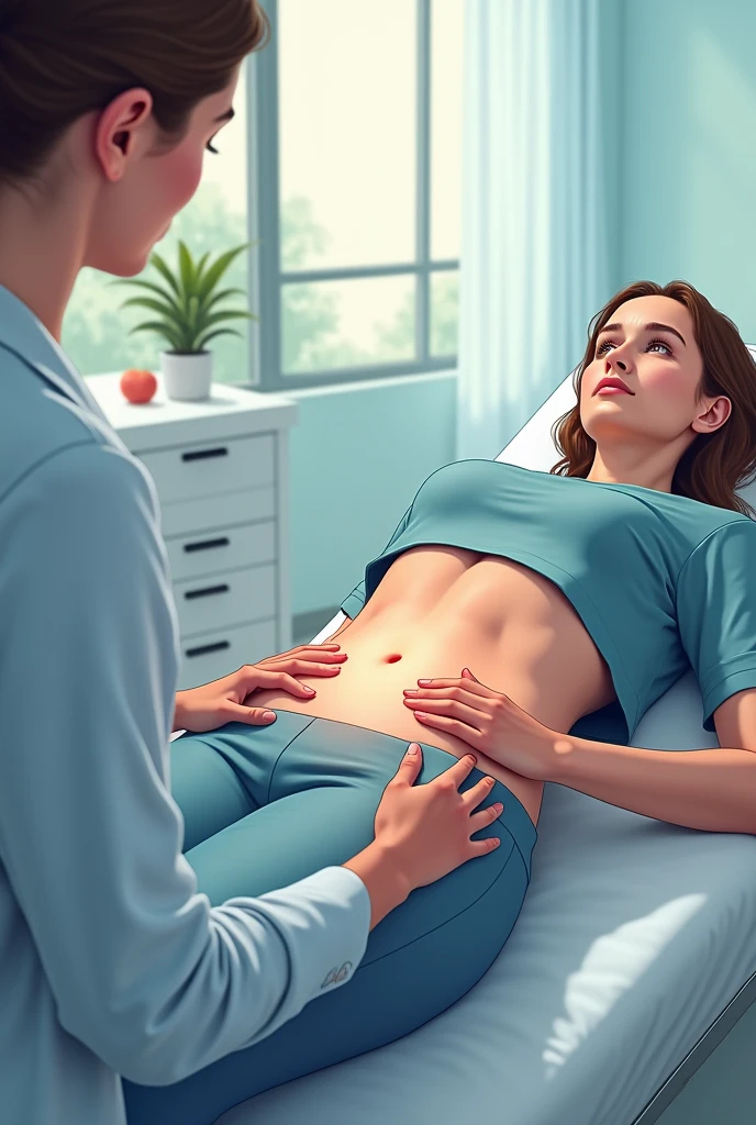 Akshra layed on examination table wearing saree exposing navel doctor checking with stesicope