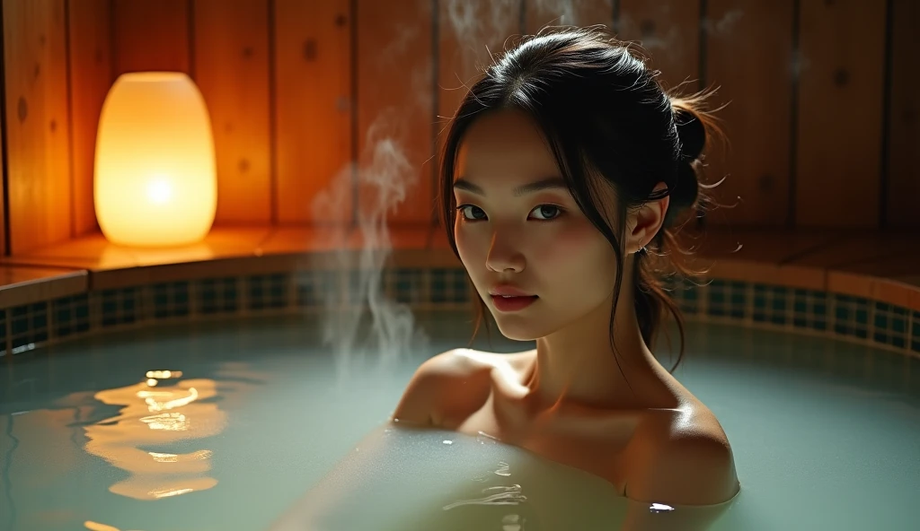 Beauty、Onsen at the ryokan、bathing、