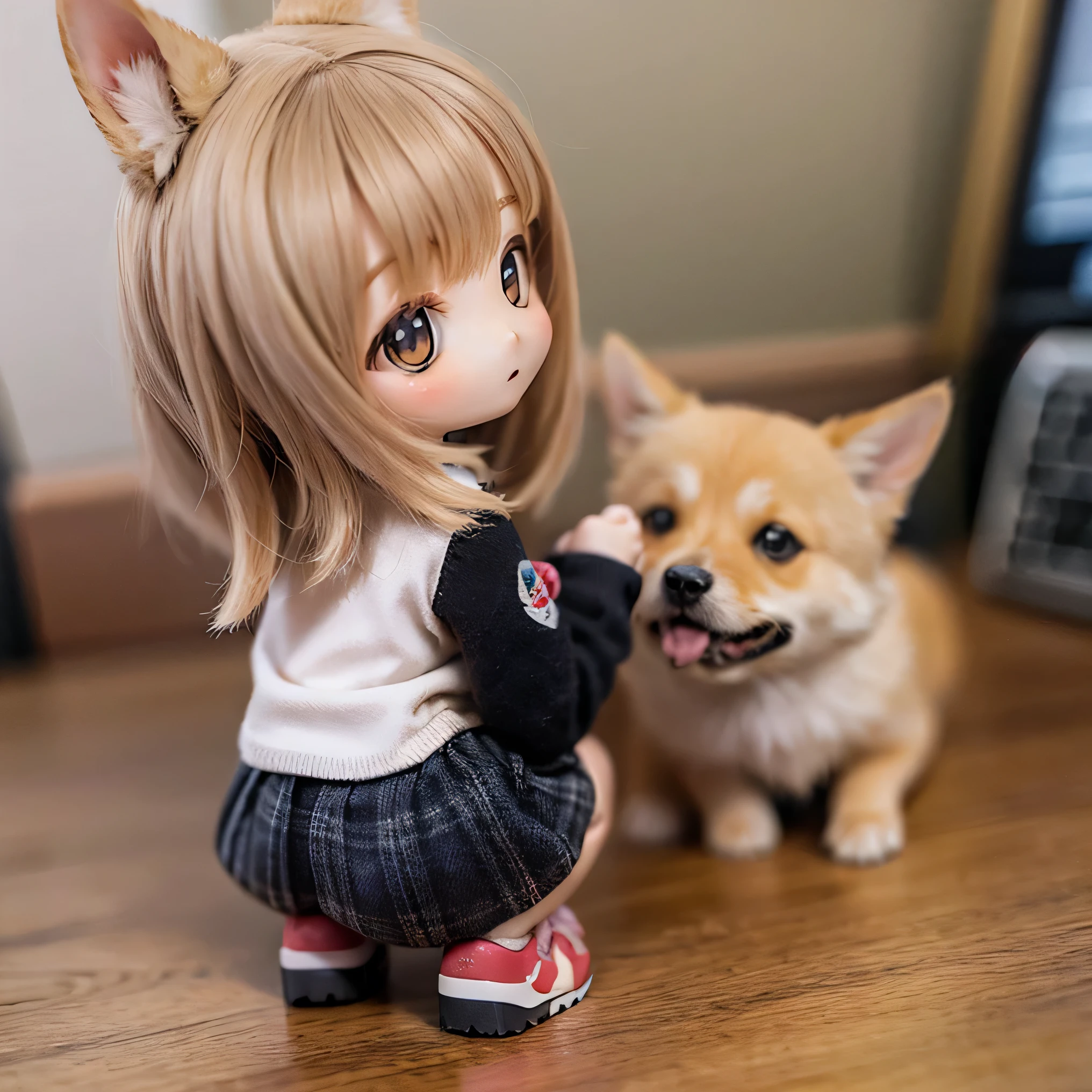 Shiba Inu girl rural scenery、Sexy pose、(((((Wink)))))