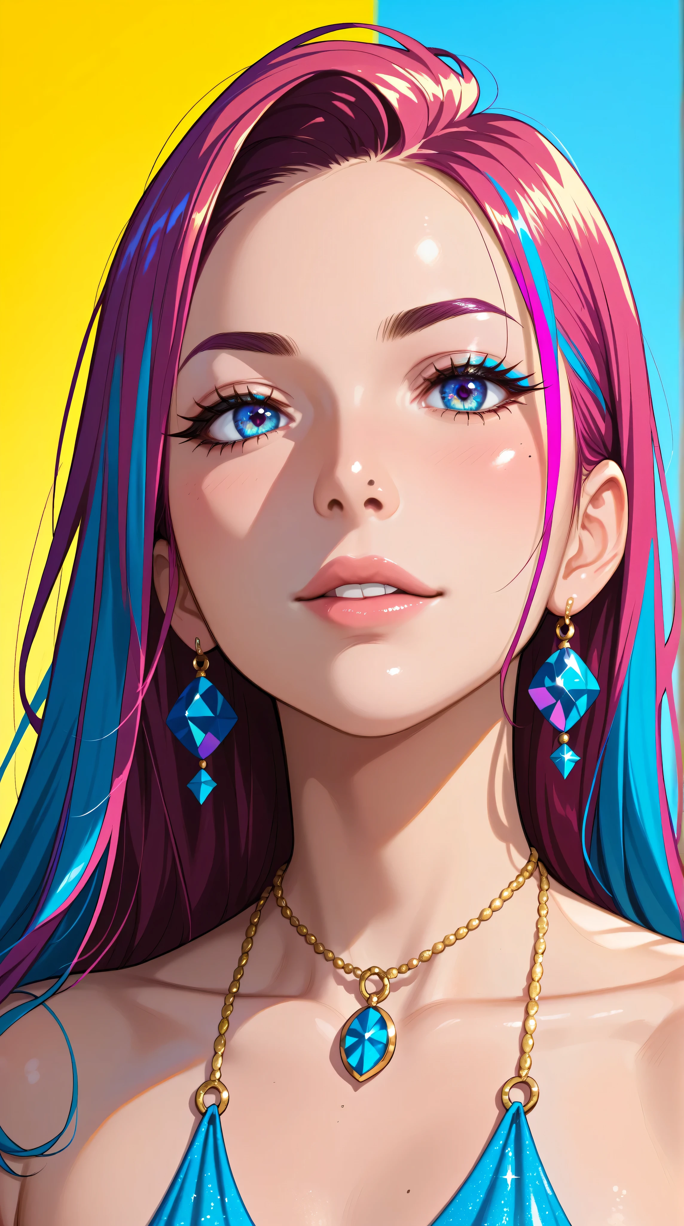 Kizi，Highly detailed, Amazing work，Vitreous luster,((clean backdrop))，In purple，(((blue colors)))，red color，yellow colour，Best quality at best，clean backdrop, 