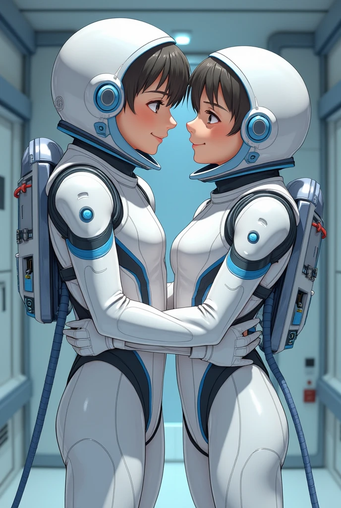 Name "URANUS 2324 (SAROCHA CHANKIMHA & REBECA P. ARMSTRONG)" in a space-style font and create a visually stunning and thought-provoking manga-style artwork that masterfully combines elements of space exploration and underwater exploration. The atmosphere is a mix between outer space with the planet Uranus and the mysterious, wide ocean separated by an aurora borealis. The main focus is the silhouette of an astronaut floating in space trying to reach a freediver swimming underwater, each approaching the other with outstretched hands. in an attempt to touch each other and never be separated again.