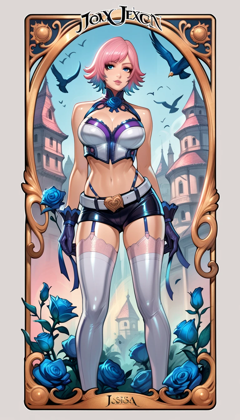 ((masterpiece:1.4,best quality)),(Super detailed),(Extremely detailed eyes),(Black leggings,Shiny socks:1.5),Hello Darkness
((Sexy Girl,Large Breasts)),(Blood-red pupils,Diamond-shaped pupil:1.15),Purple Eyeshadow,(Elongated hair,Thick hair,shiny hair:1.5)(Variza:1.2),Fair skin,tilt head to one side,Kneel down
(She wears blue armor,Tight cheongsam,:1.5),Very long plush sleeves,White,White Cloud,Dream bubbles ,Ice and glitter effects
(Black long skirt:1.1),
(dawn:1.2),
(Intense black and white:1.16),(Depth of Field:1.4),,Intricate details,(Sky Castle,Standing on the lake,Purple flowers by the lake)