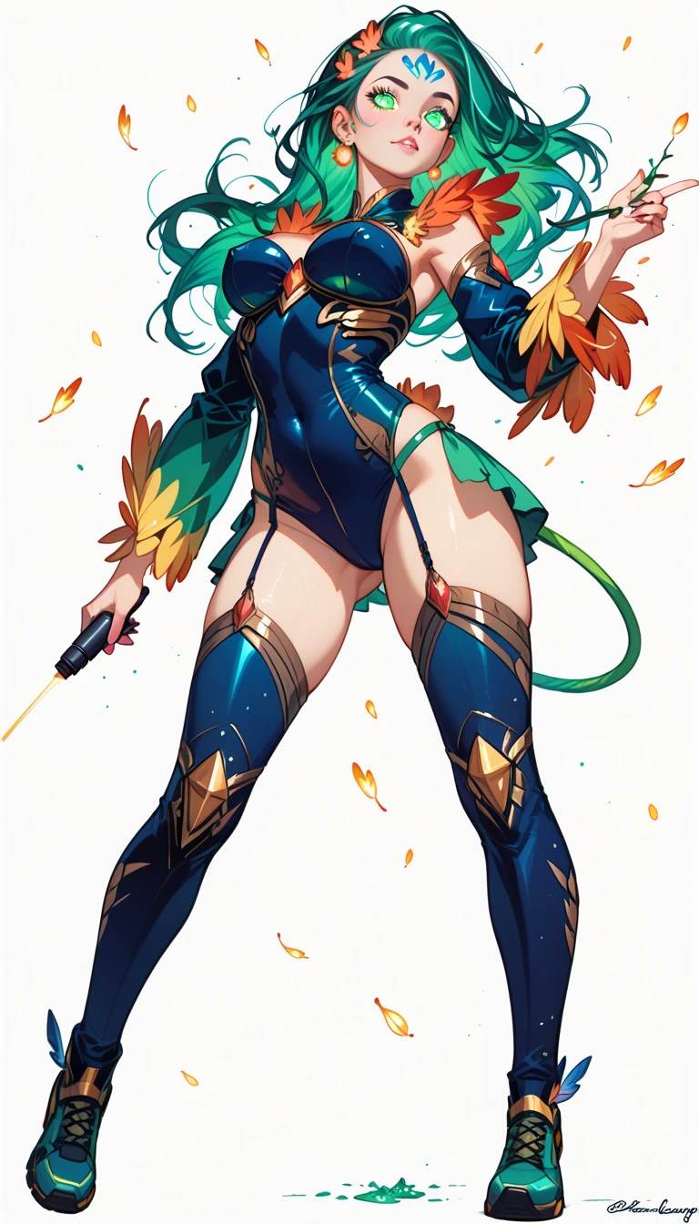 1 garota, Melhor qualidade, obra de arte, tiro de vaqueiro, cabelo laranja, olhos verdes, totalmente nua