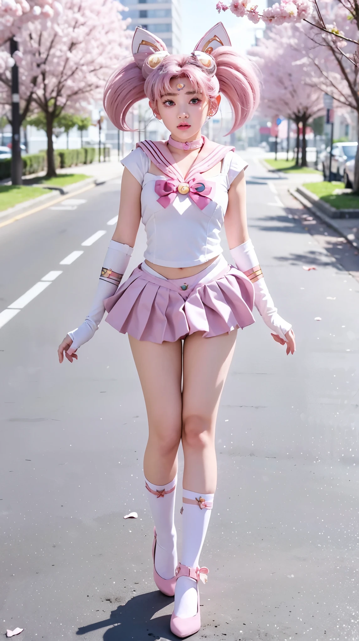 One image becomes three different poses. sailor senshi uniform, (sailor chibiusa:1.8), ulzzang-6500-v1.1, pureerosface_v1, best quality, masterpiece, illustration, (realistic, photo-realistic:1.37), stunning, fine details, extraordinary absurd resolution, large file size, ultra-detail, high resolution, CG unity 8k very detailed wallpaper, a beautiful girl with intricate details, shiny red lips gliw, a hot sexy body, Big chest, big breasts, chubby body, slightly plump sexy waist, rosy red lips, beautiful round eyes, weight 54kg, a slightly chubby body, weighing 54kg, large and firm breasts, a slightly open cleavage, (((thin pink underwear))), very detailed eyes and face, very beautiful and detailed eyes, pink eyes, ray tracing, 1 girl, (pink long hair), pink hair ribbon, pink bow tie on the head, magical girl, pink eyes, pink ribbon on the chest, pink mini skirt, thin red light, elbow gloves, tiara, pleated skirt, pink sailor collar, mini skirt, choker, pink choker, white gloves, jewelry, earrings, slightly shiny sweat, skin indentation, detailed fingers, heavy breathing, (deep red), orgasm, embarrassment, drunkenness, being played with, mischievous face, ultrawide shot, blurred background