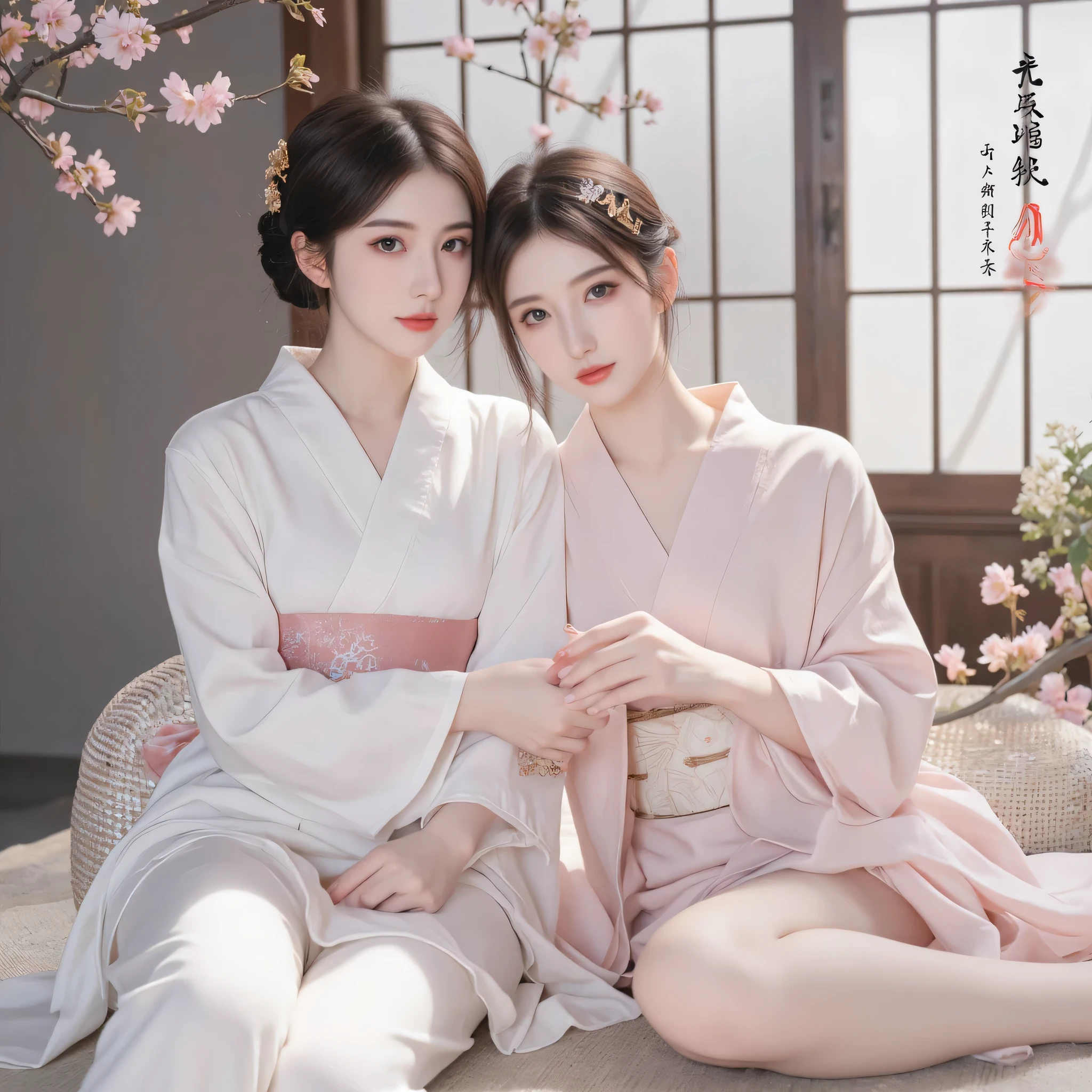 Japanese Beautiful Girl、kimono、Traditional costumes、Clothes falling apart、breast、白いshoulder、White Chest、White skin、squat、Chest、Chestの広くあいた服、shoulder、White Arms、Earrings、青いkimono