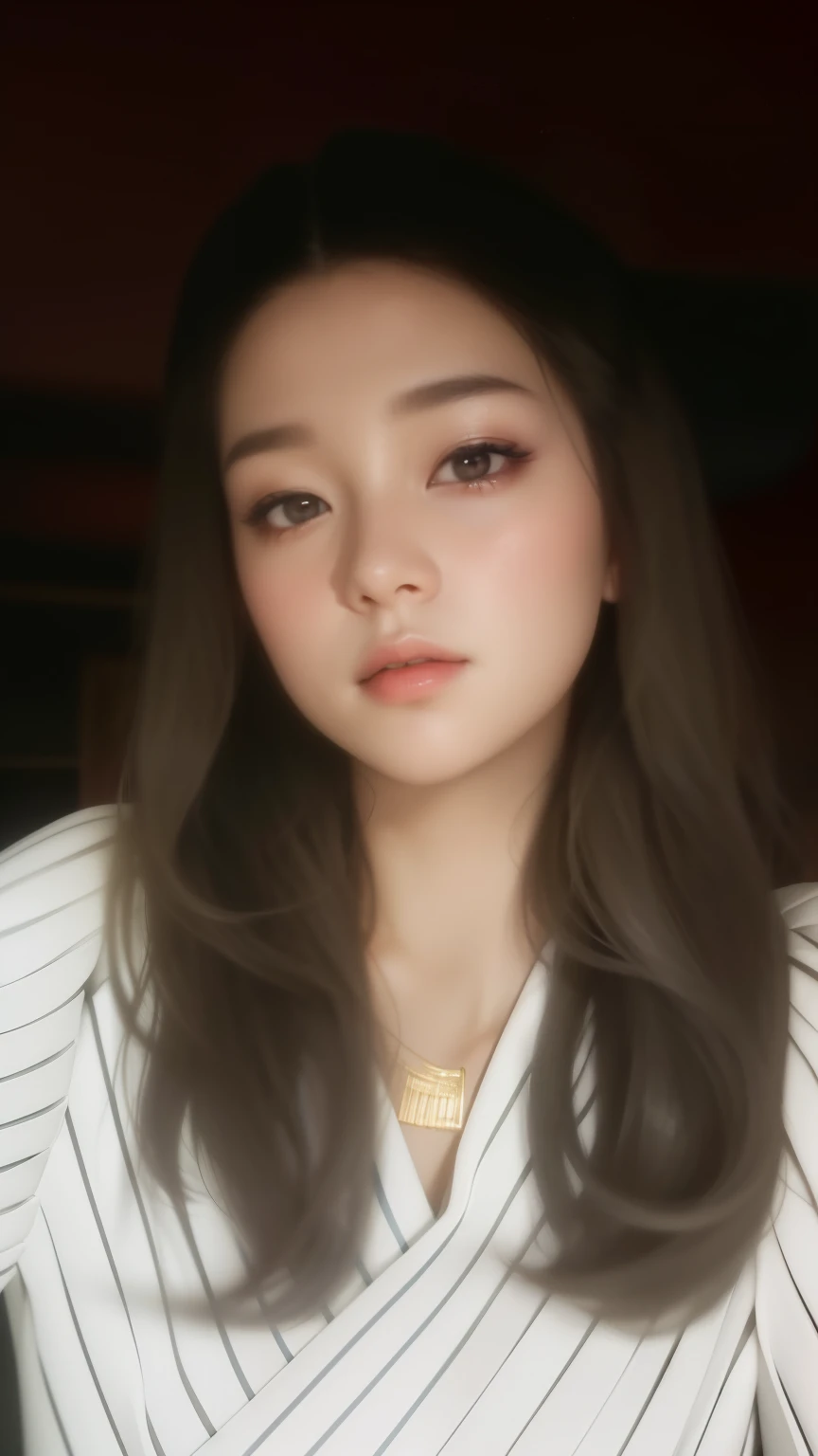 arafed asian woman with long hair and a striped top, jaeyeon nam, korean girl, heonhwa choe, wenfei ye, xision wu, 18 years old, 2 7 years old, xintong chen, louise zhang, headshot profile picture, leslie zhang, 2 3 years old, asian girl, young asian girl, taejune kim
