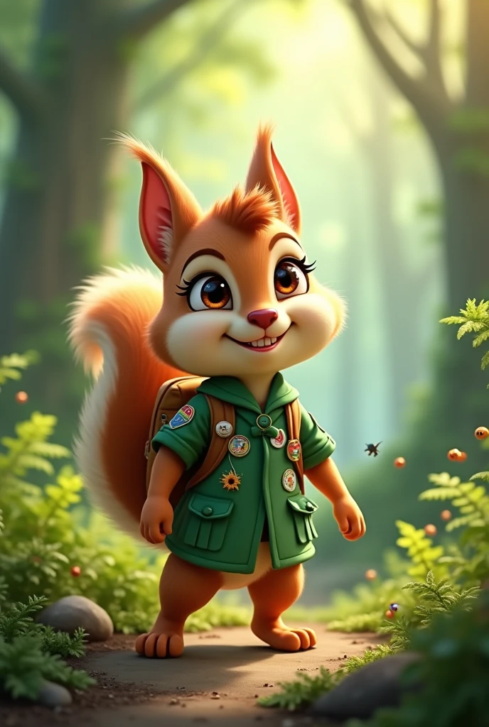 Little squirrel girl scaut