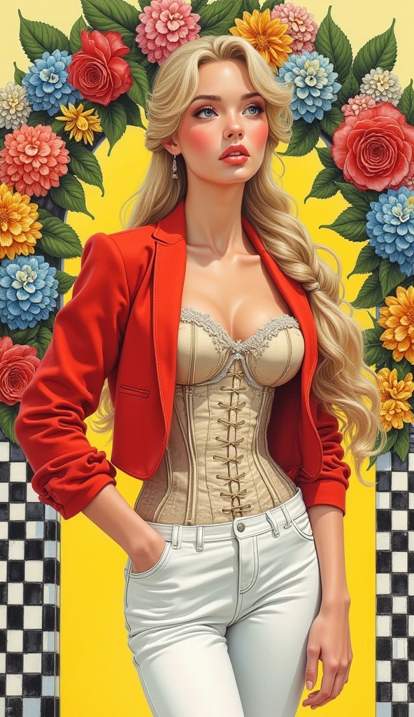 Retro Collage Revolution, Lady's Fashion Magazine, Cutout, Vintage Material, (colorful), 70's America, blond