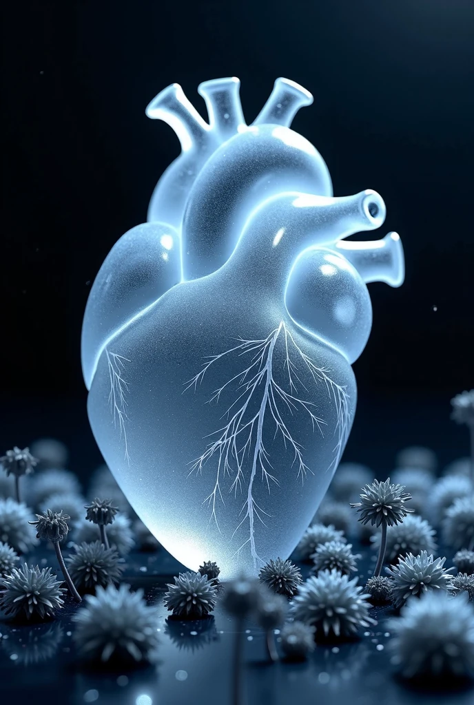 Just a human heart made of transparent crystals