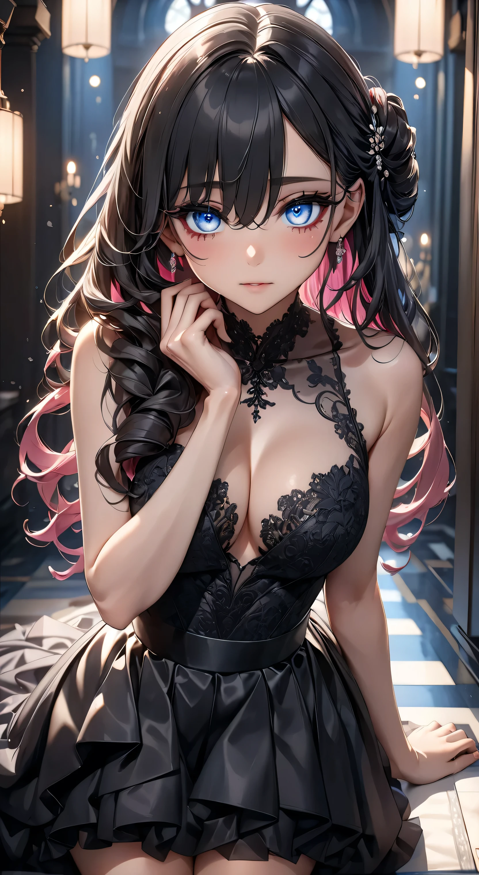 highest quality, ultra high resolution, super detailed, gorgeous, masterpiece, best quality, high resolution finely detailed, extremely beautiful, distinct image, ((identical twins)), two twins, low cut top, dolphin shorts,, ((best quality)) ((best quality)), ((masterpiece)), (detailed), 4k image, anime style, mole under the eye, beautiful young girl, teenage girls, fair white skin, oval shaped face, seductive and sharp facial features, astonishing sex appeal, curly hazel-brown hair, slim, curvy body, green eyes, full lips, medium height, large breasts,