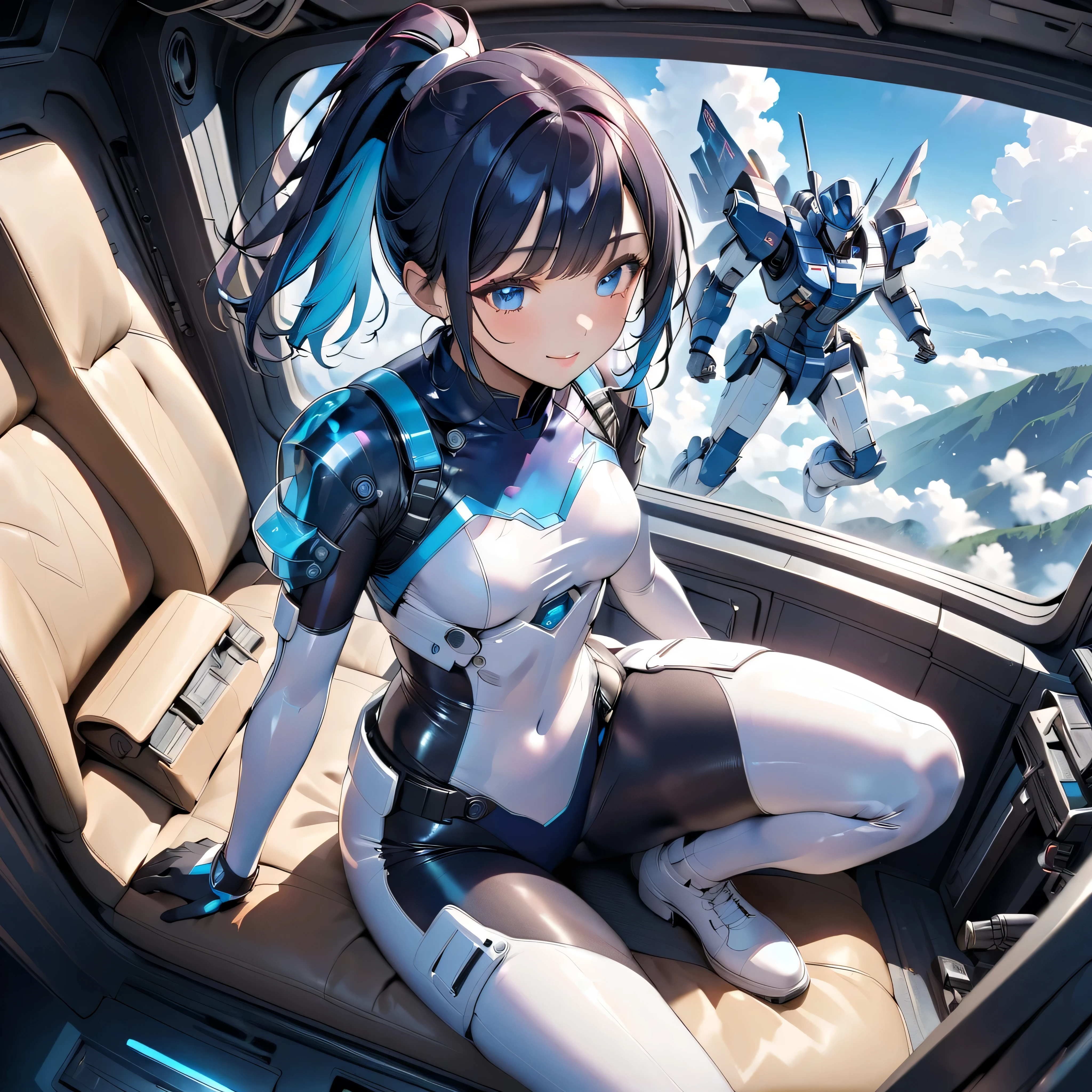 masterpiece, highest quality, (Many transformers－), (A perfect and pretty human female face), All of the bodies have their internal skeletons exposed except for their faces., None of them are wearing exoskeletons., Everyone is showing off their bodies, lively, colorful, Inside the maintenance workshop, Under maintenance, Wide scree－The, 背景の整備中のAutobot, master piece, full body shot, multiple, Some are in the process of transforming into beagle mode for planes and cars., Autobot, (6+transformers:1.9)