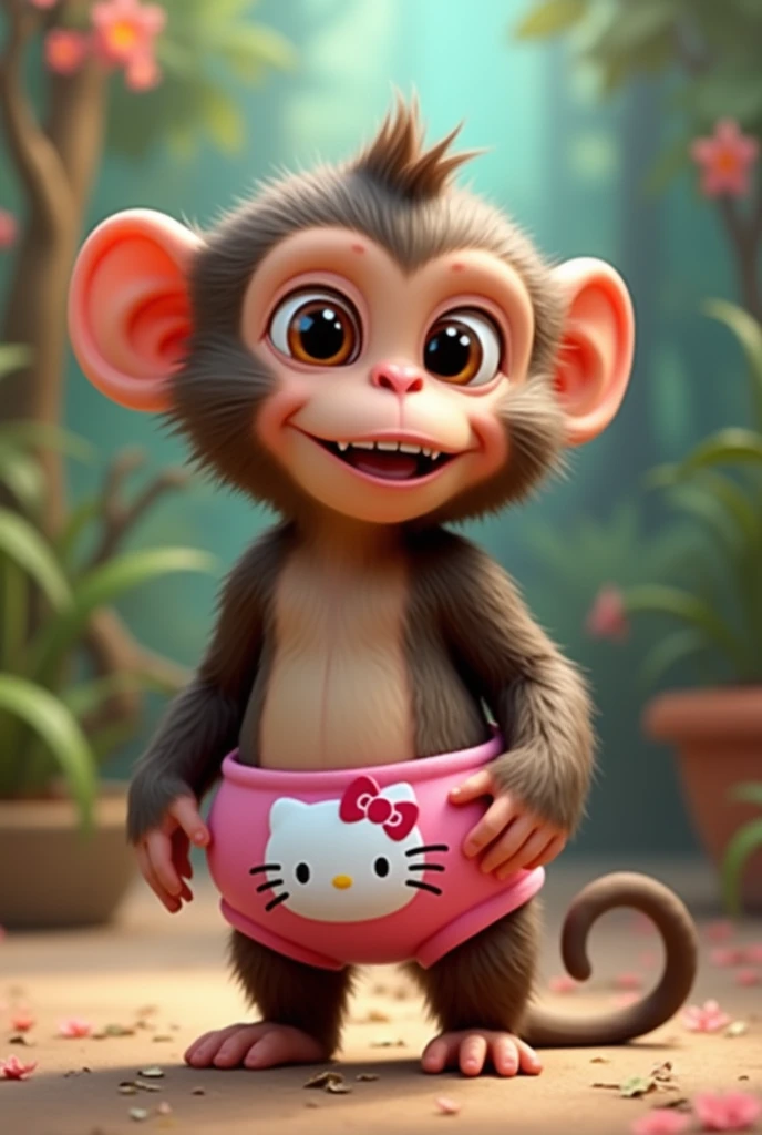 Monkey with barbie panties