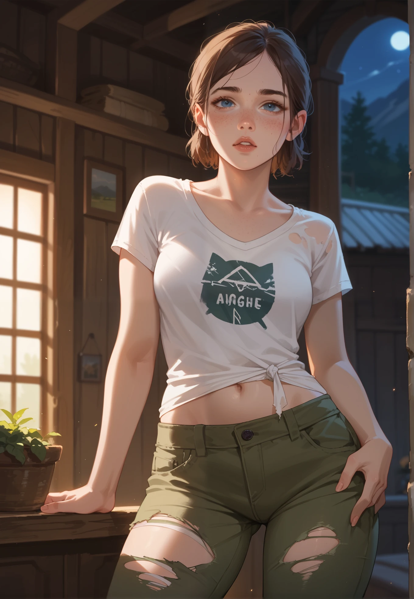 photograph 1 women, beautifull, elegant, caucasian women, 20yo, large breasts, (covered nipples), cropped sweater, turtleneck, sleeveless, pleated skirt, pleated skirt, (detailed skin), tent, outdoor, cooking, elegant, long hair, floating hair, seductive, opulent, highly detailed, found footage, athletic, young girl, (High heel), slight smile, full body, realistic, RAW photo, 8k uhd, dslr, soft lighting, high quality, film grain, sweat, ahegao,