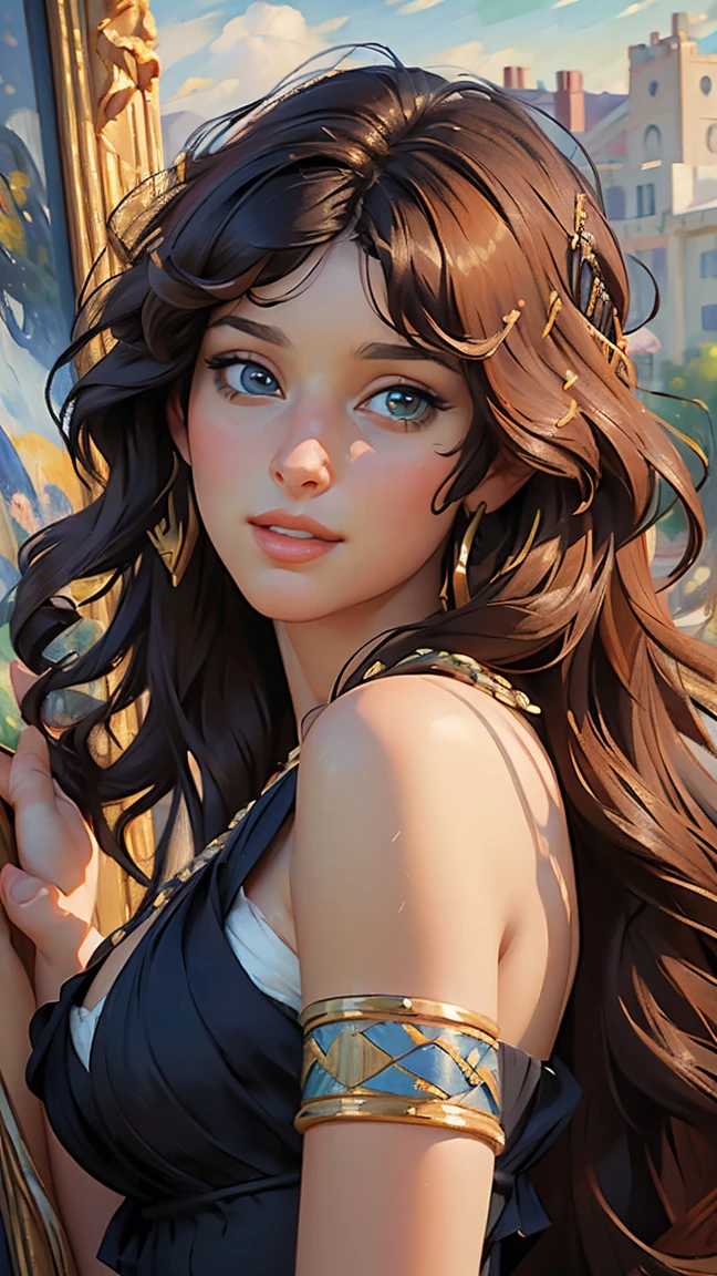 (ultra realista,32K, obra maestra:1.2),(piel muy detallada:1.1),( 8k UHD, DSLR, Alta calidad:1.1),
Ww, mujer Maravilla, 1 chica, solo, big , pelo negro, Brown eyes,, , (pecho enorme:1.1), (sudoroso:1.1),
(mirando al espectador, session, desde abajo:1.1),,
,(iridiscencia:1.1), mountain,. aguas termales, vapor,