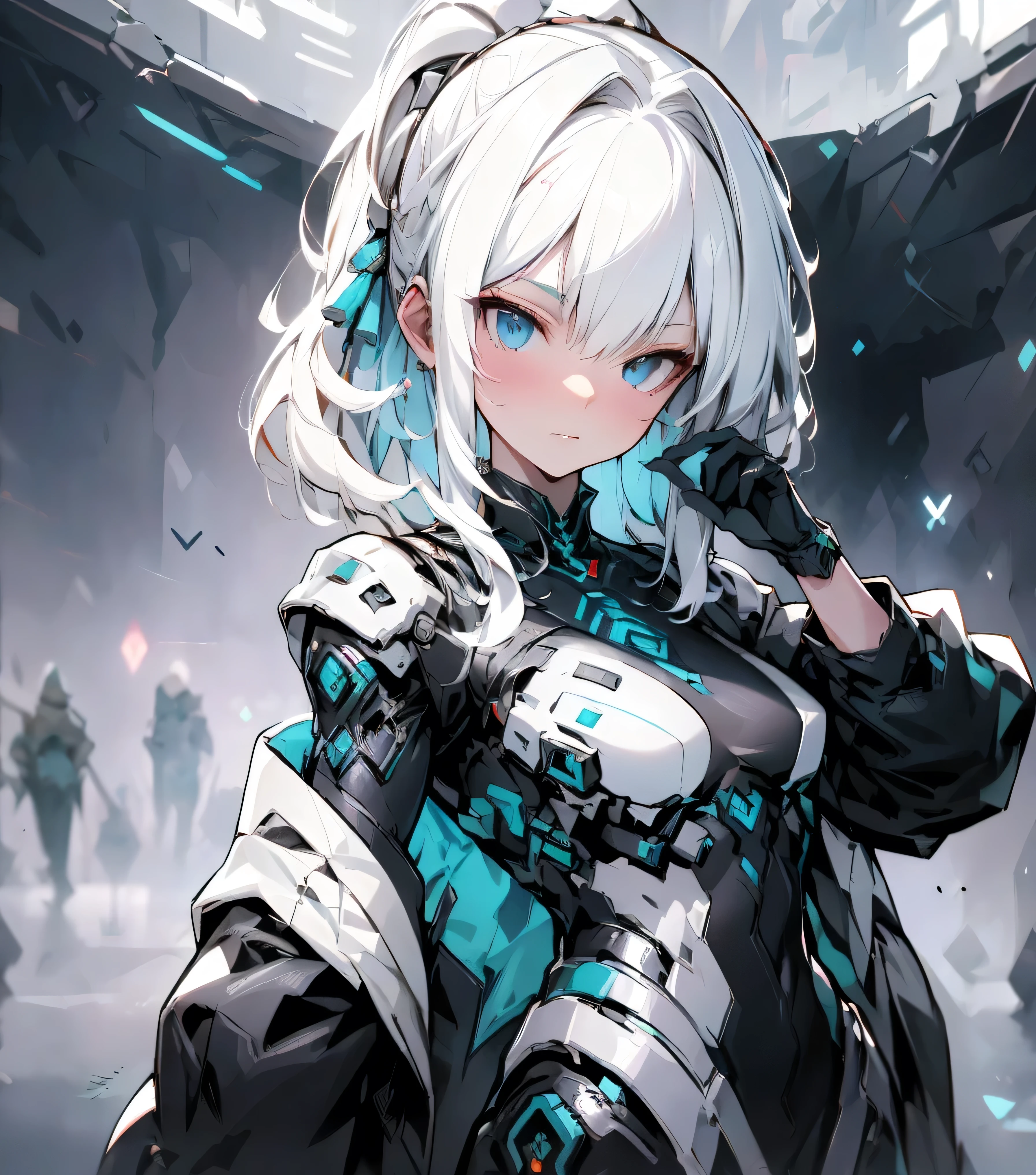 1 Adult Woman , standalone , Detailed Mature Woman , long ponytail, silver hair , blond eyes , white china dress with black stripes , Wearing a Black Headband , high resolution, Ultra Sharp, 8k, Masterpiece, watch viewers, Long black gloves, Sharp Eye, holding rifle weapons . (( best quality )), ((Masterpiece)), 3d, high resolution ( high dynamic range that can also see beautiful Oman), ray tracing , NVIDIA, super resolution, Unreal 5,Subsurface scattering , PBR Texturing , Post-Processing , anisotropic filtering , Depth-of-field, maximum clarity and clarity, Multilayer Texture, albedo map and specular map , Surface Shading , Accurate simulation of light-matter interactions, perfect proportions with spikes, Forest and mountains in the background with , 2 TONE LIGHTING, Wide Aperture, Low ISO, white balance on the lunar surface , rule of thirds,8K born, aura, Masterpiece, best quality , Mysterious Expressions , brilliance or energy , fluttering robe or enchanting costume , mechanic creature or mystical background, rim lighting , side lighting , cinematic lights , ultra high resolution, 8K Ultra HD , film grain , Best Shadow, delicate, born, light particles, detailed skin texture, detailed cloth texture, beautiful faces, fighting stance with a gold ring wand in hand