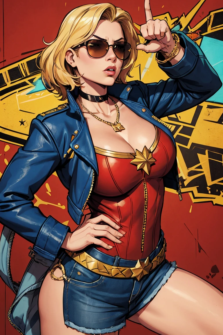 Cameron Diaz、Sticking out the navel、newyork、She wears a torn Spider-Man suit,wearing skirt、abstract photorealistic、artistic、Alphonse Mucha's painting(​masterpiece、top-quality、hight resolution:1.4)、detaileds、intricate-detail、4K、color splashes、line-drawing、Fibonacci、