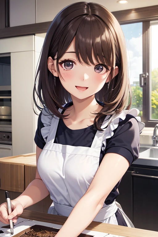 anegasaki nene、 Shiny Maroon Hair , ( brown pretty eyes 、 sparkling eyes , Fine grain)、smile、超 Detailsな目、非常に Detailsな顔, 非常に Detailsな目,In 8K, best quality , Details,(( one girl)),
20-year-old woman、 best quality 、 high resolution、 high definition 、 high resolution、 sports gym、(Nitta Minami、 long hair、 、 tea hair、 brown eyes、 glossy lips、 growing skin 、 realistic skin texture、Checked Apron、kitchen)、 staring at me 、 Love Me、、 smiling with open mouth )、( Drawing only the upper body 、Very close)